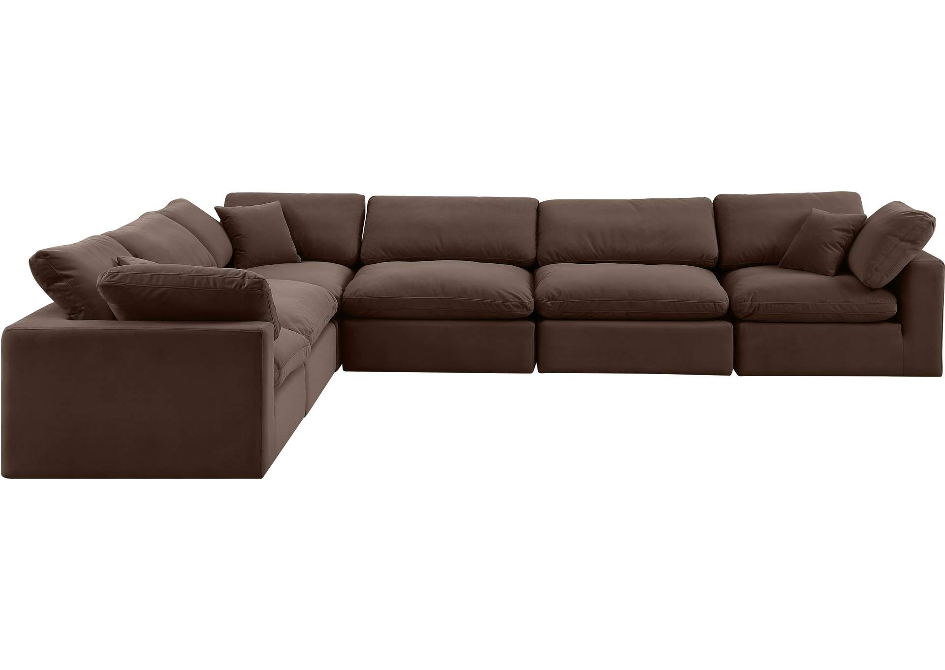 Comfy Brown Velvet Modular Sectional