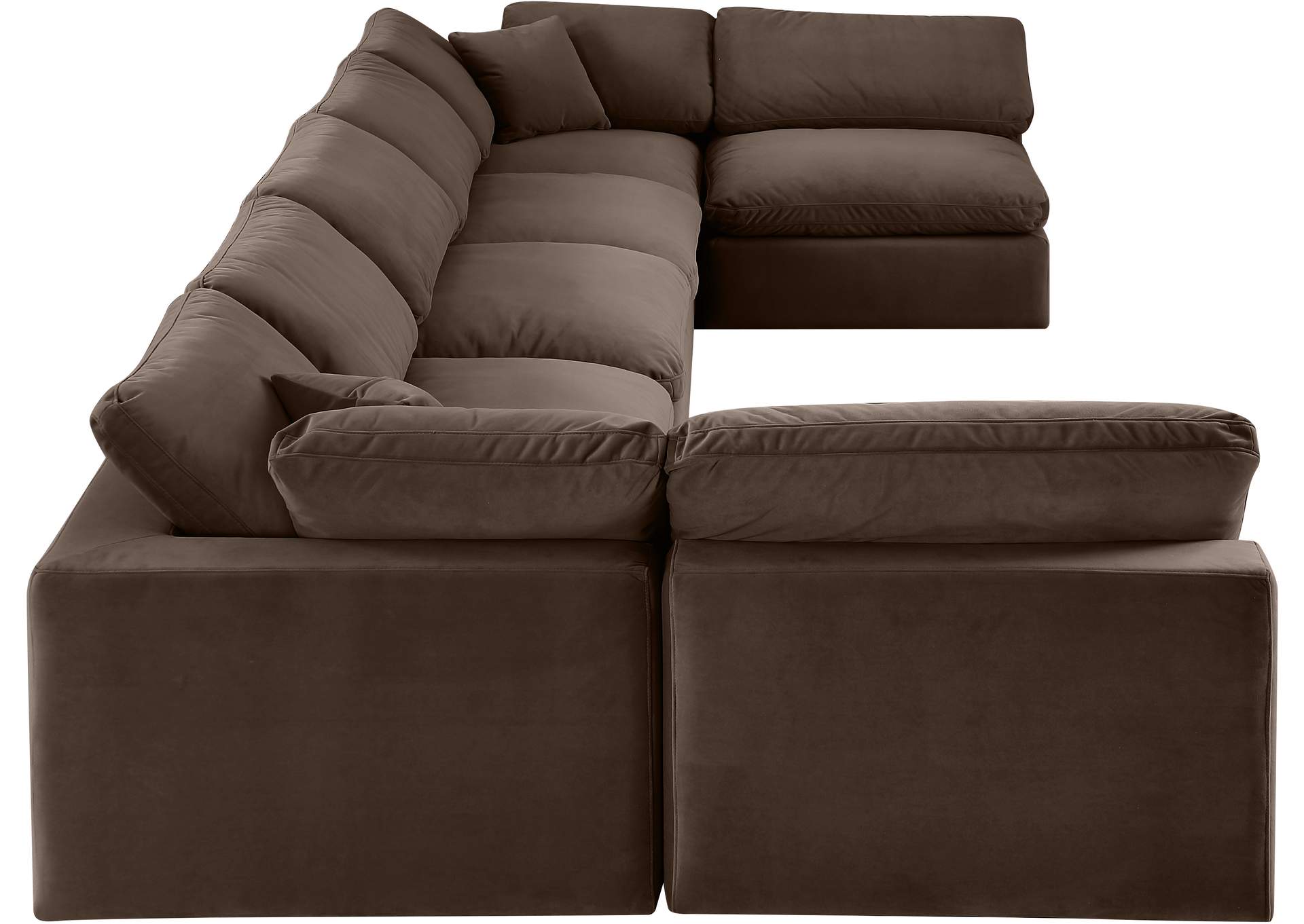 Comfy Brown Velvet Modular Sectional