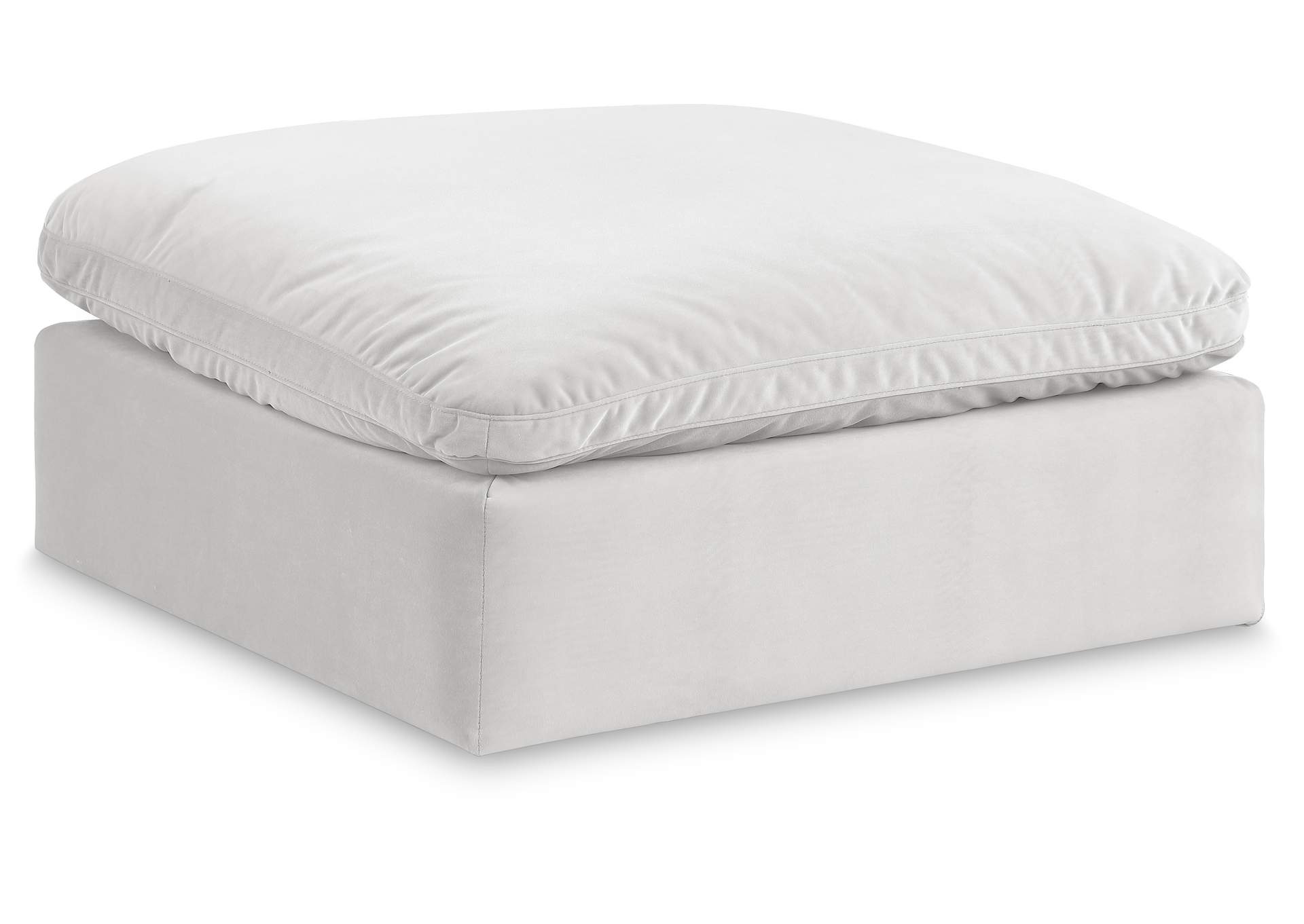 Comfy Cream Velvet Modular Ottoman