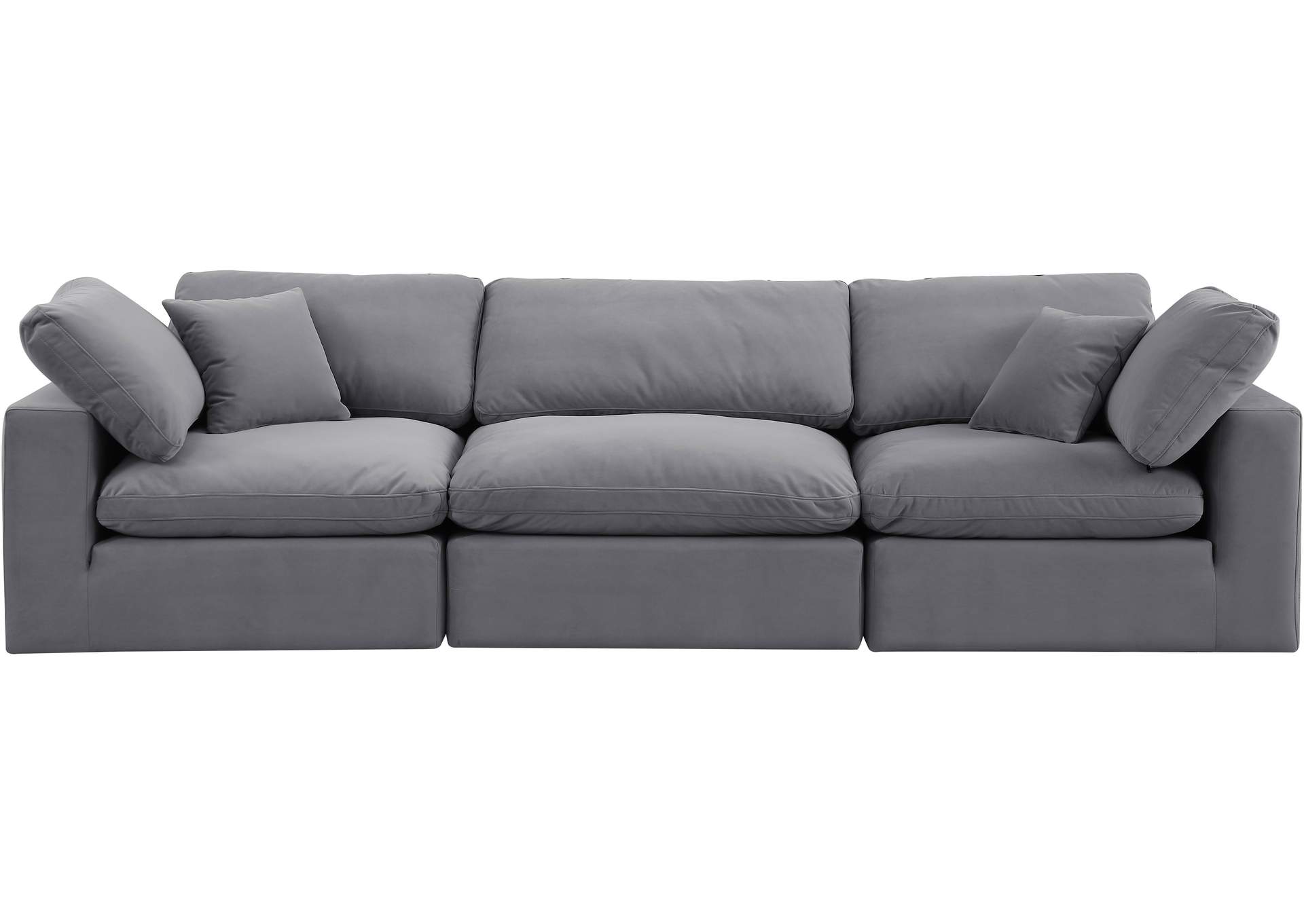 Comfy Grey Velvet Modular Sofa