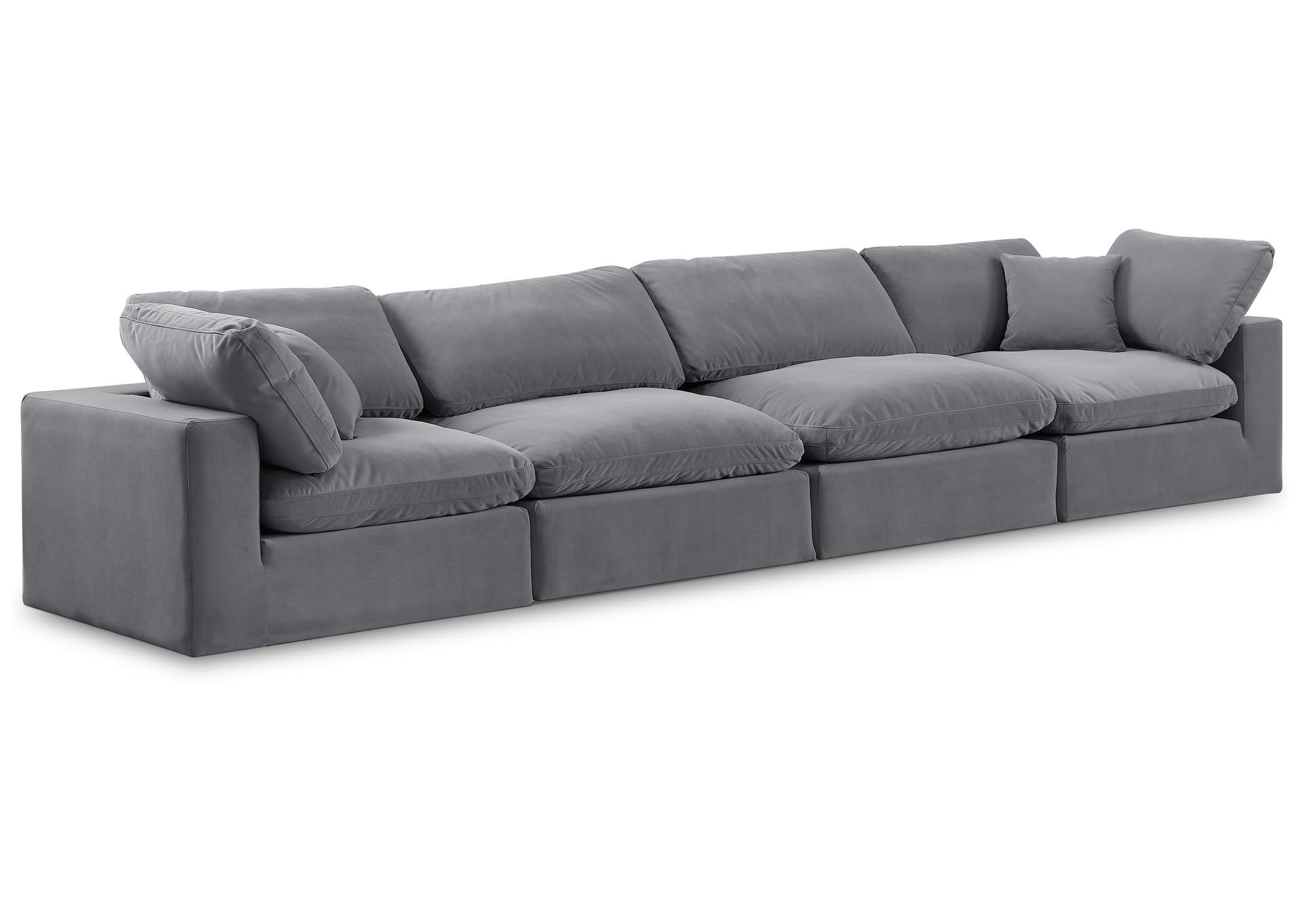 Comfy Grey Velvet Modular Sofa image 1