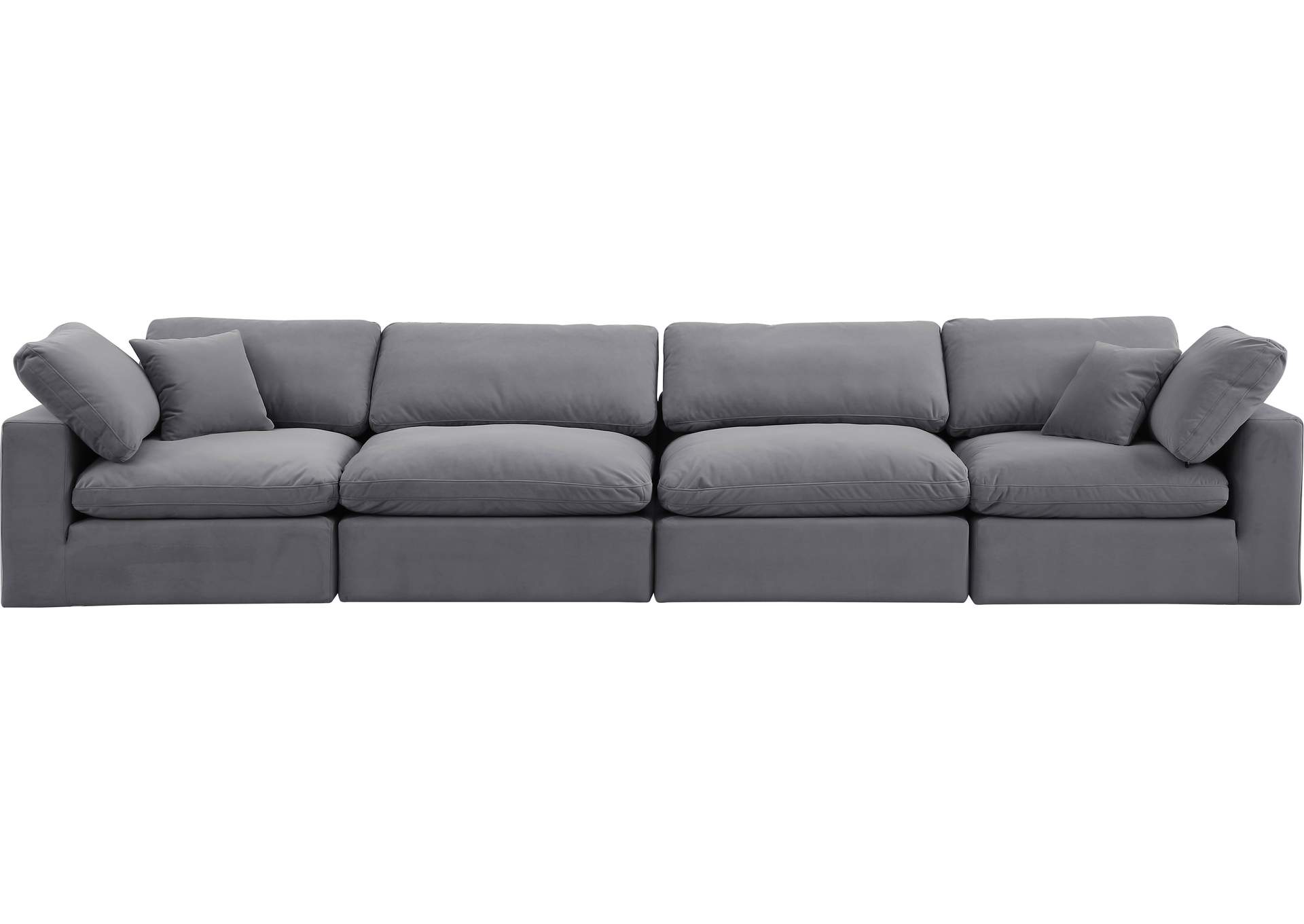Comfy Grey Velvet Modular Sofa image 5