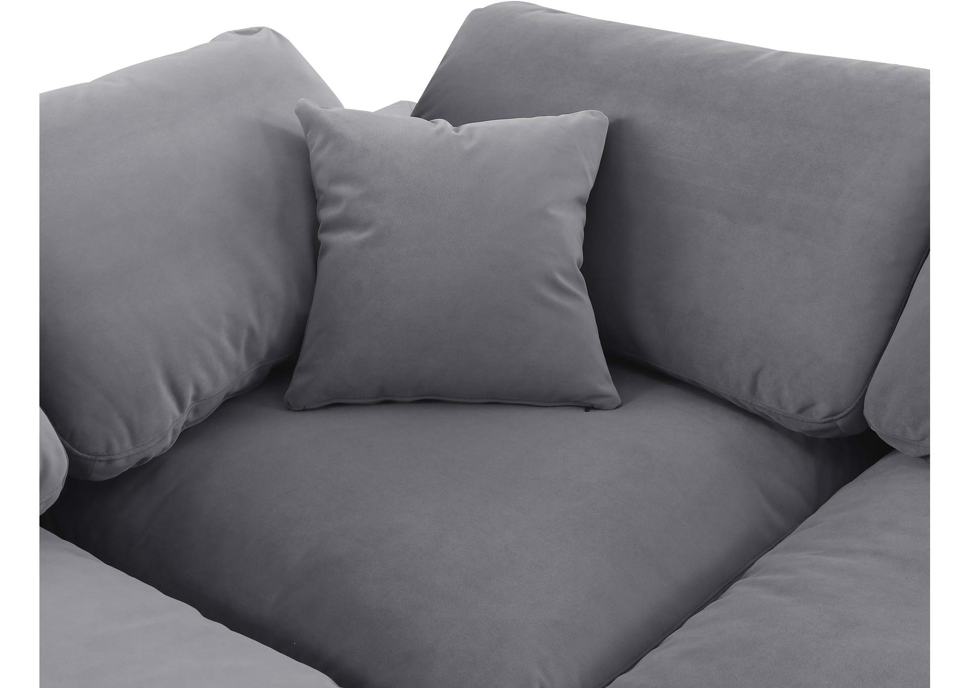 Comfy Grey Velvet Modular Sofa image 9