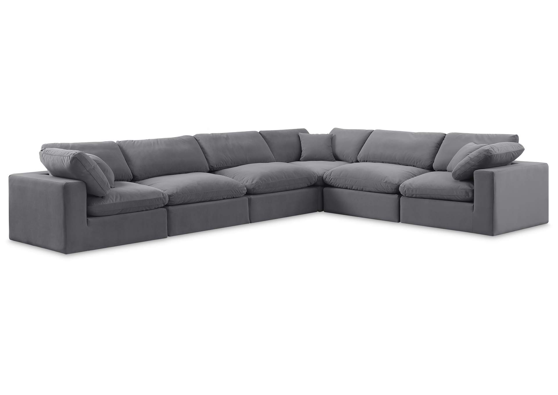 Comfy Grey Velvet Modular Sectional image 1
