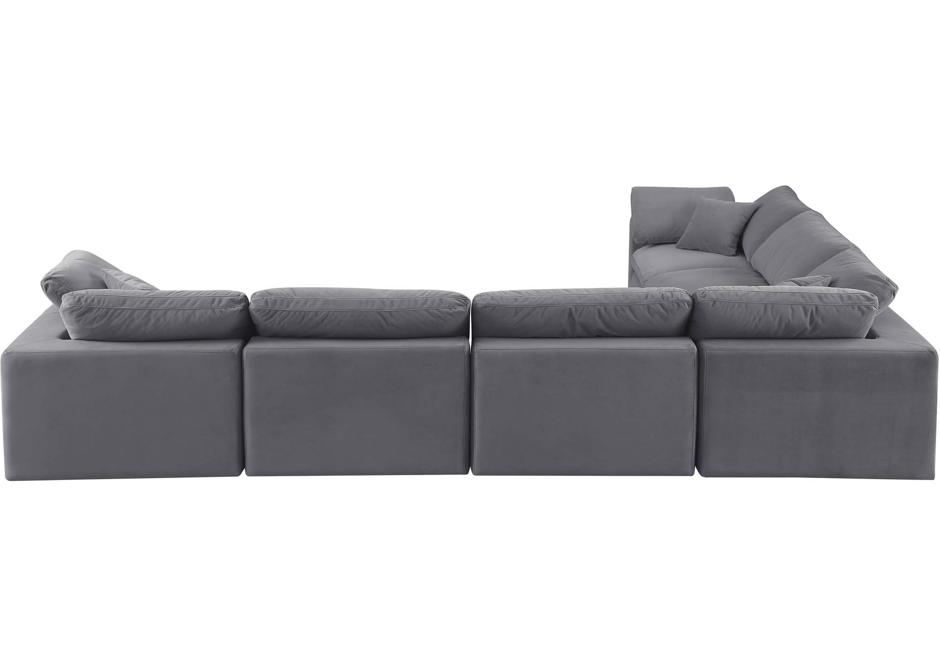 Comfy Grey Velvet Modular Sectional image 4