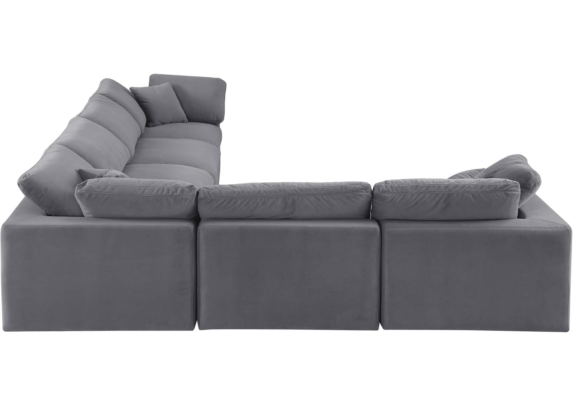 Comfy Grey Velvet Modular Sectional image 6
