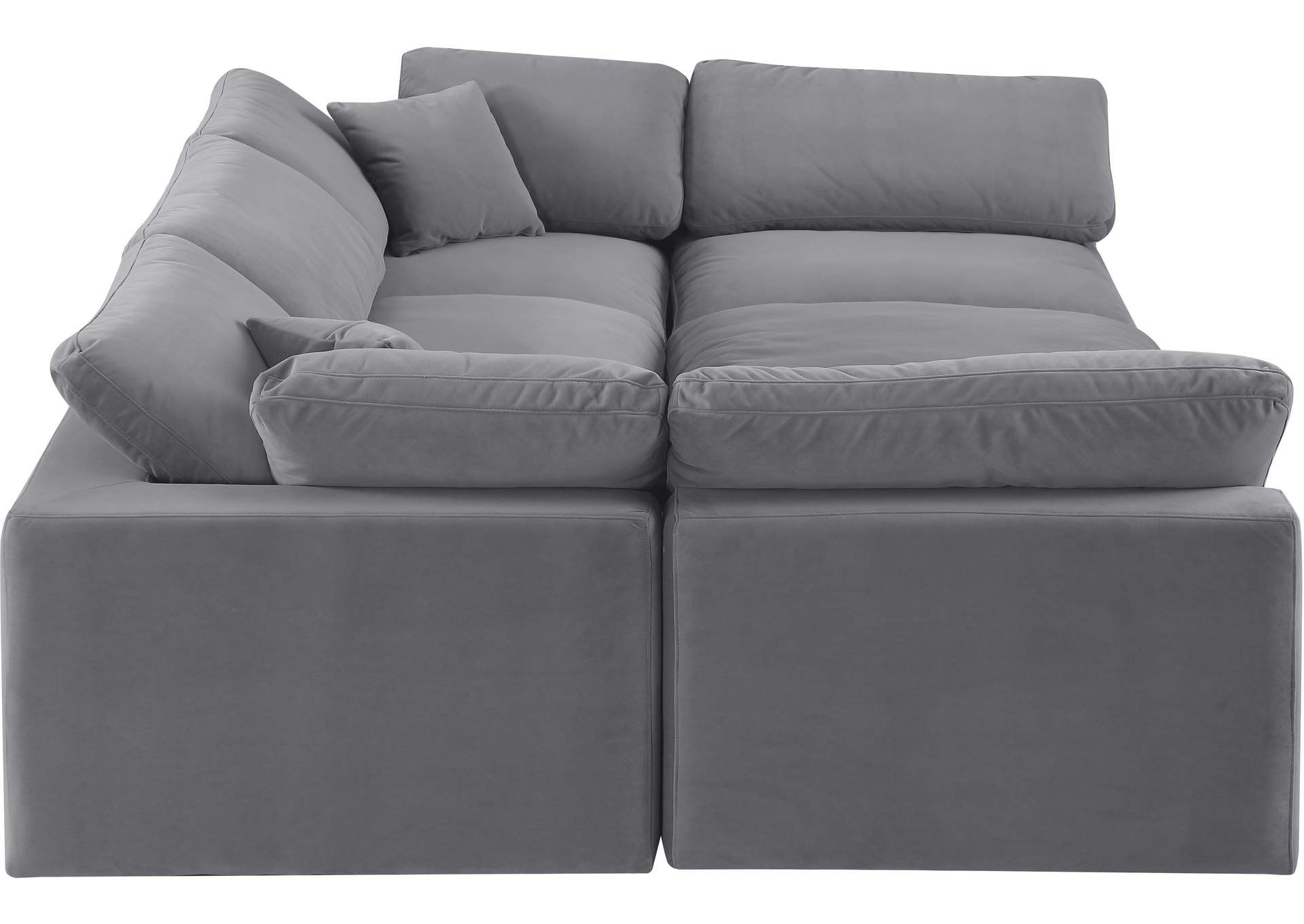 Comfy Grey Velvet Modular Sectional