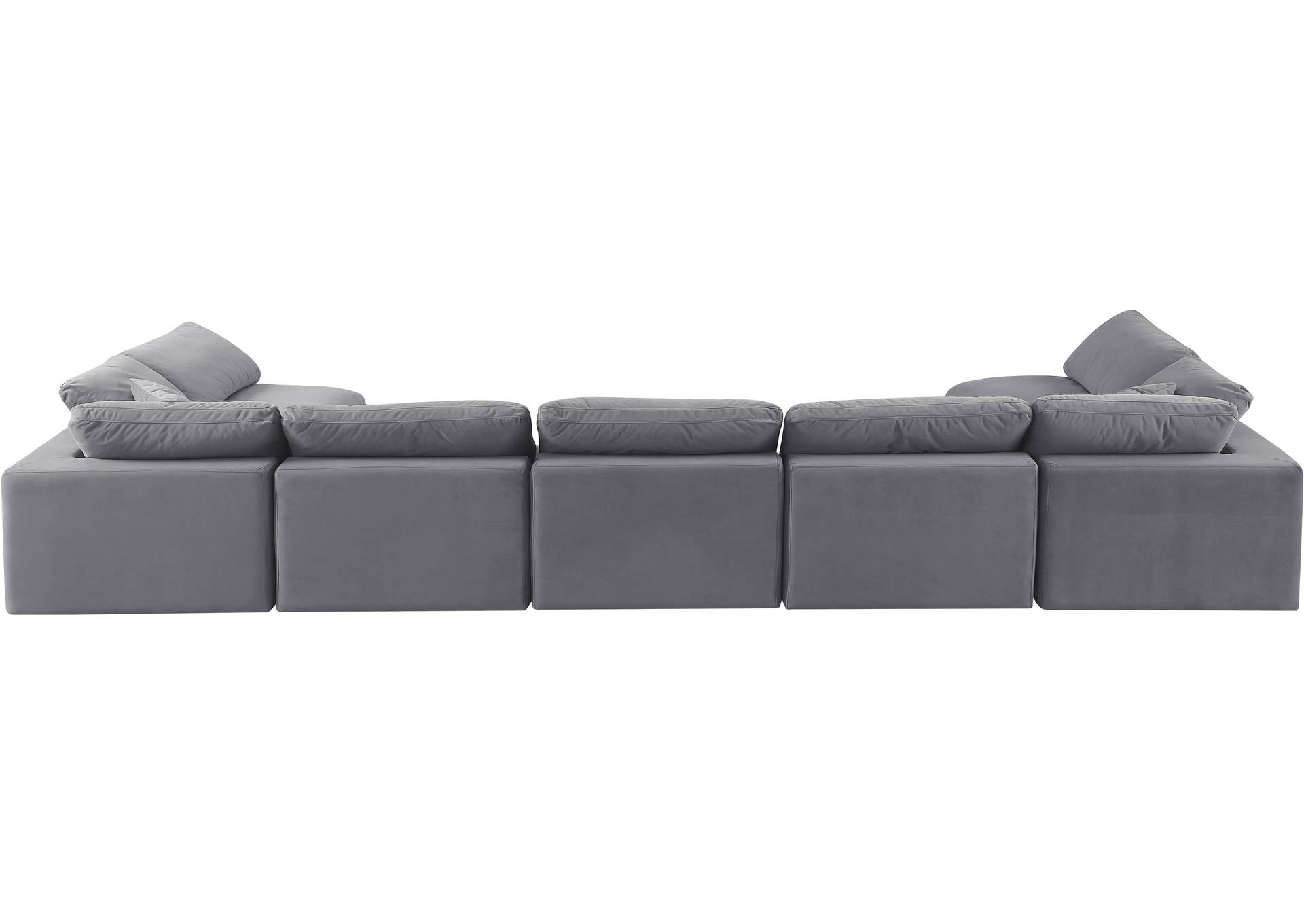Comfy Grey Velvet Modular Sectional