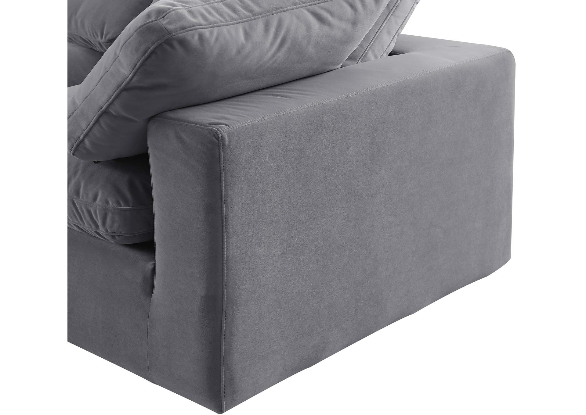 Comfy Grey Velvet Modular Sectional