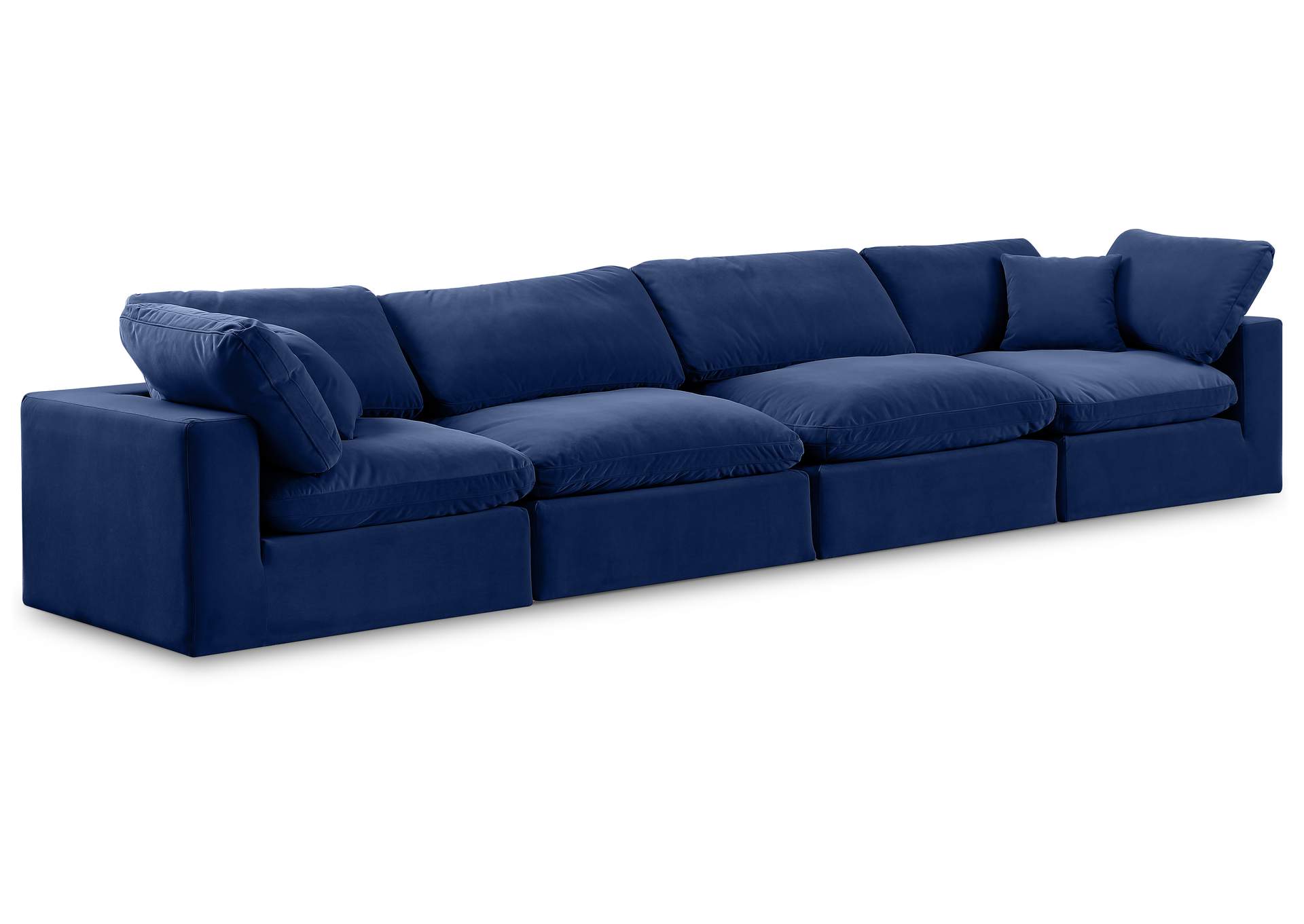 Comfy Navy Velvet Modular Sofa