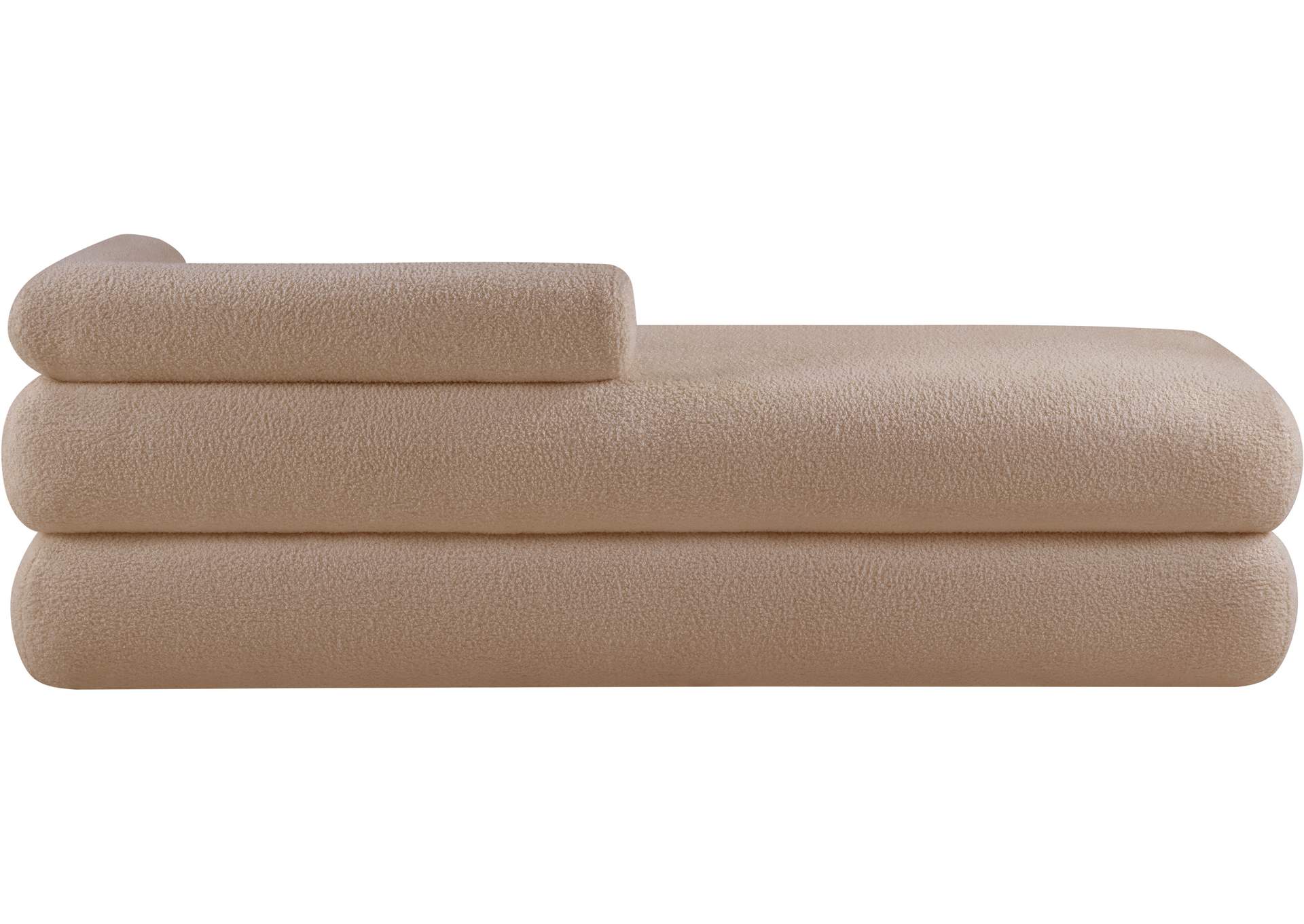 Kennedy Beige Faux Shearling Teddy Fabric Bench