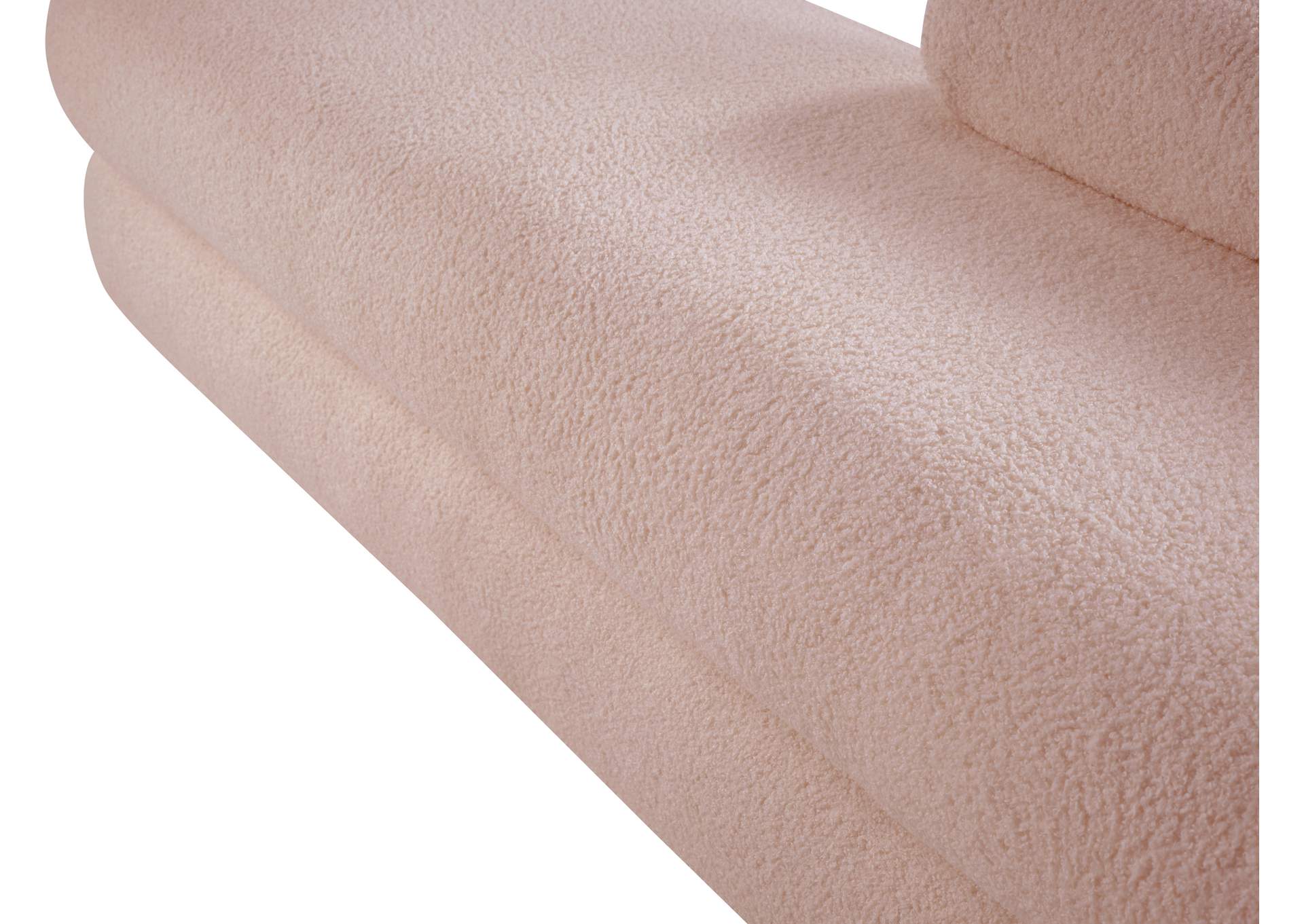Kennedy Pink Faux Shearling Teddy Fabric Bench image 12
