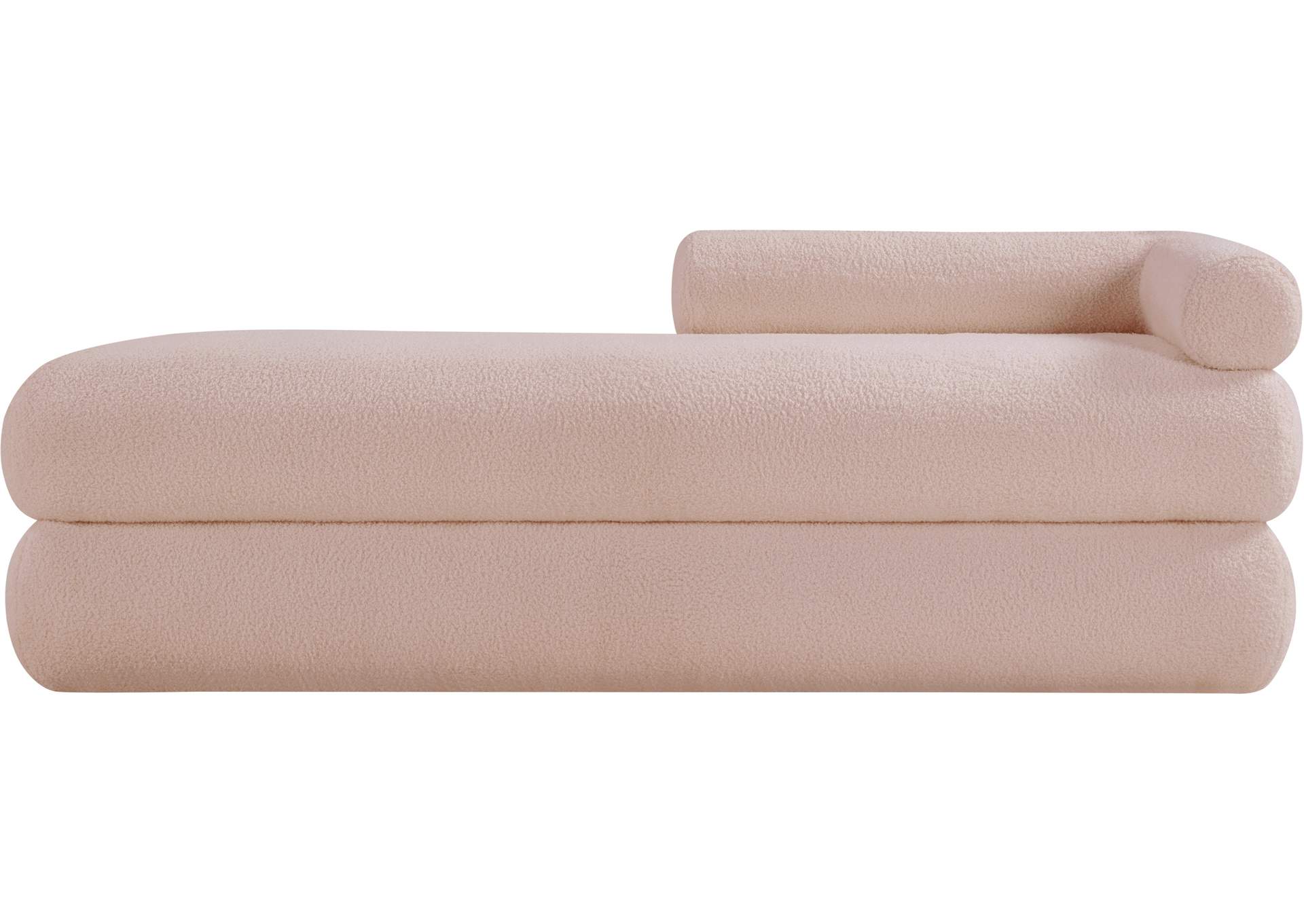 Kennedy Pink Faux Shearling Teddy Fabric Bench image 4