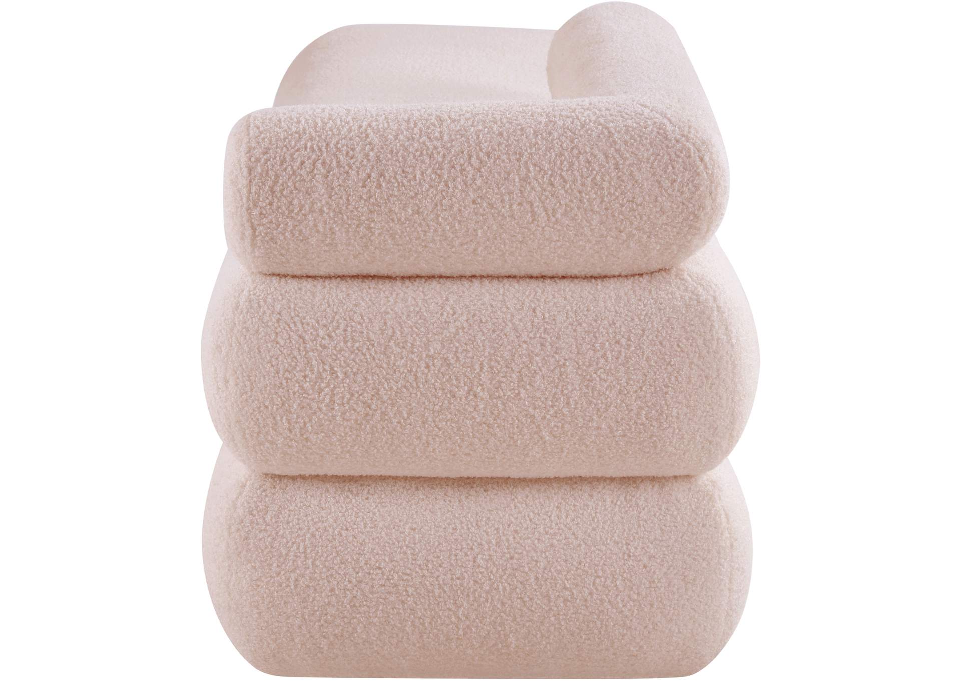 Kennedy Pink Faux Shearling Teddy Fabric Bench image 5