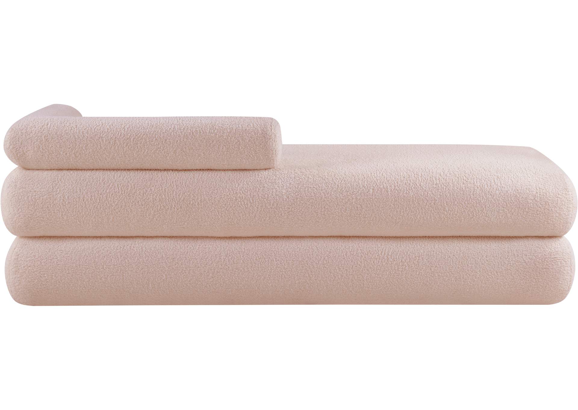 Kennedy Pink Faux Shearling Teddy Fabric Bench image 6