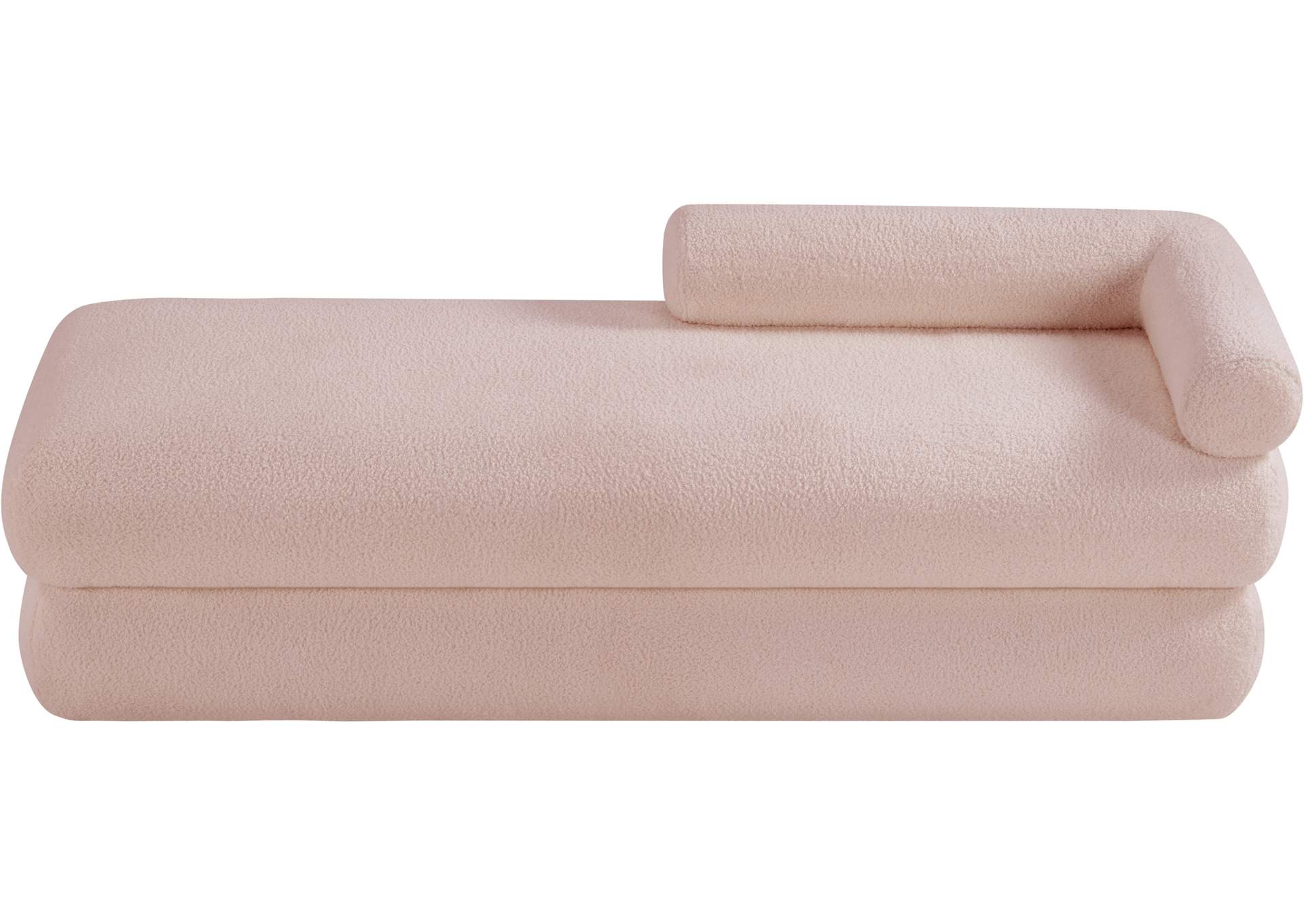 Kennedy Pink Faux Shearling Teddy Fabric Bench image 7