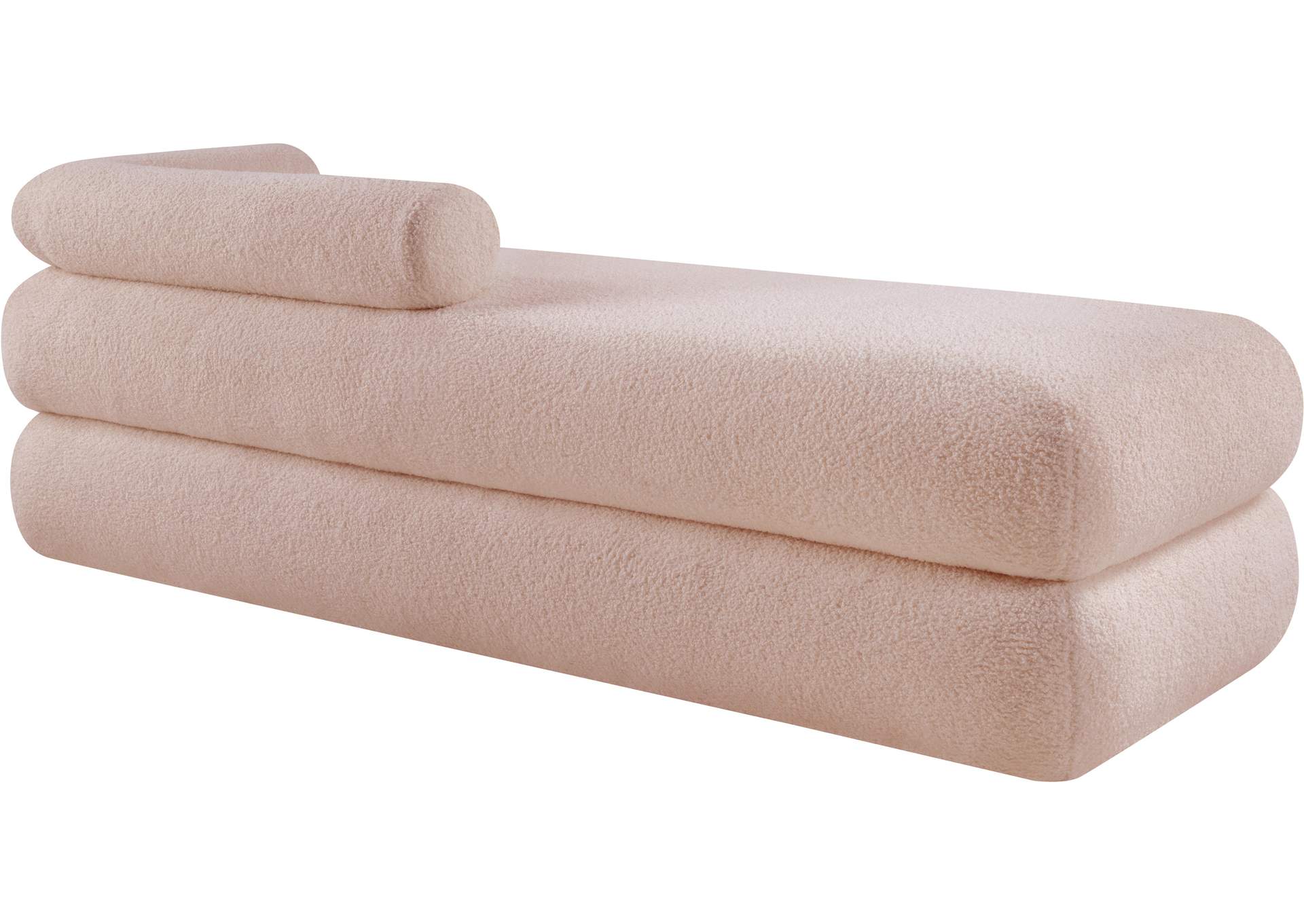 Kennedy Pink Faux Shearling Teddy Fabric Bench image 8