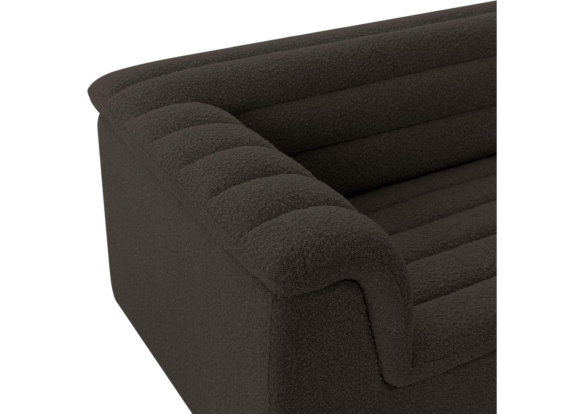 Cascade Brown Boucle Fabric Sofa