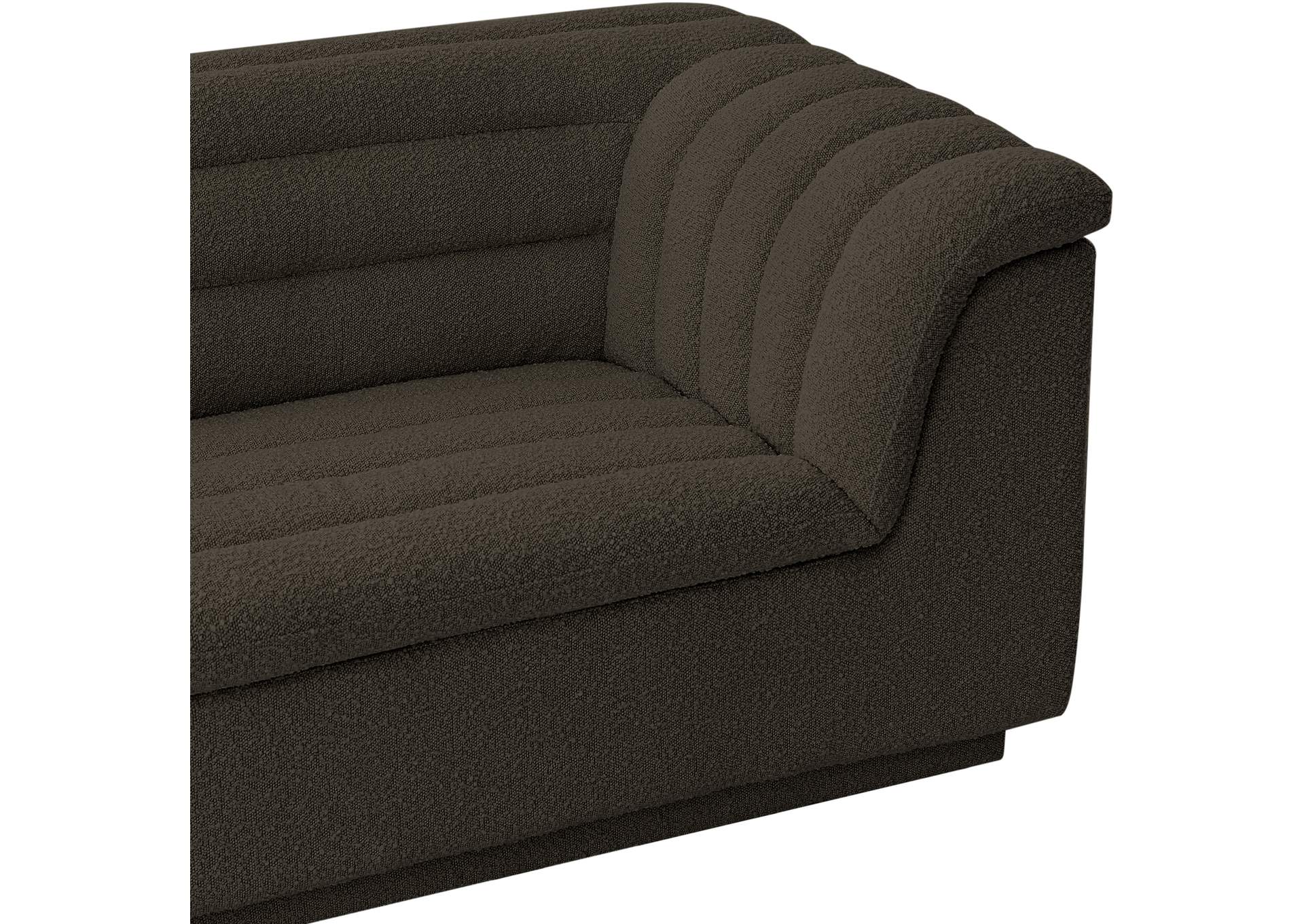 Cascade Brown Boucle Fabric Sofa