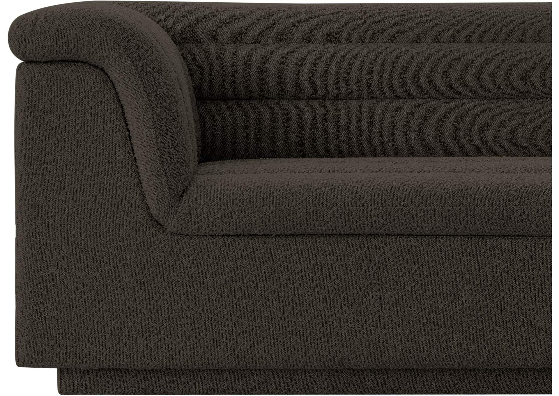 Cascade Brown Boucle Fabric Sofa
