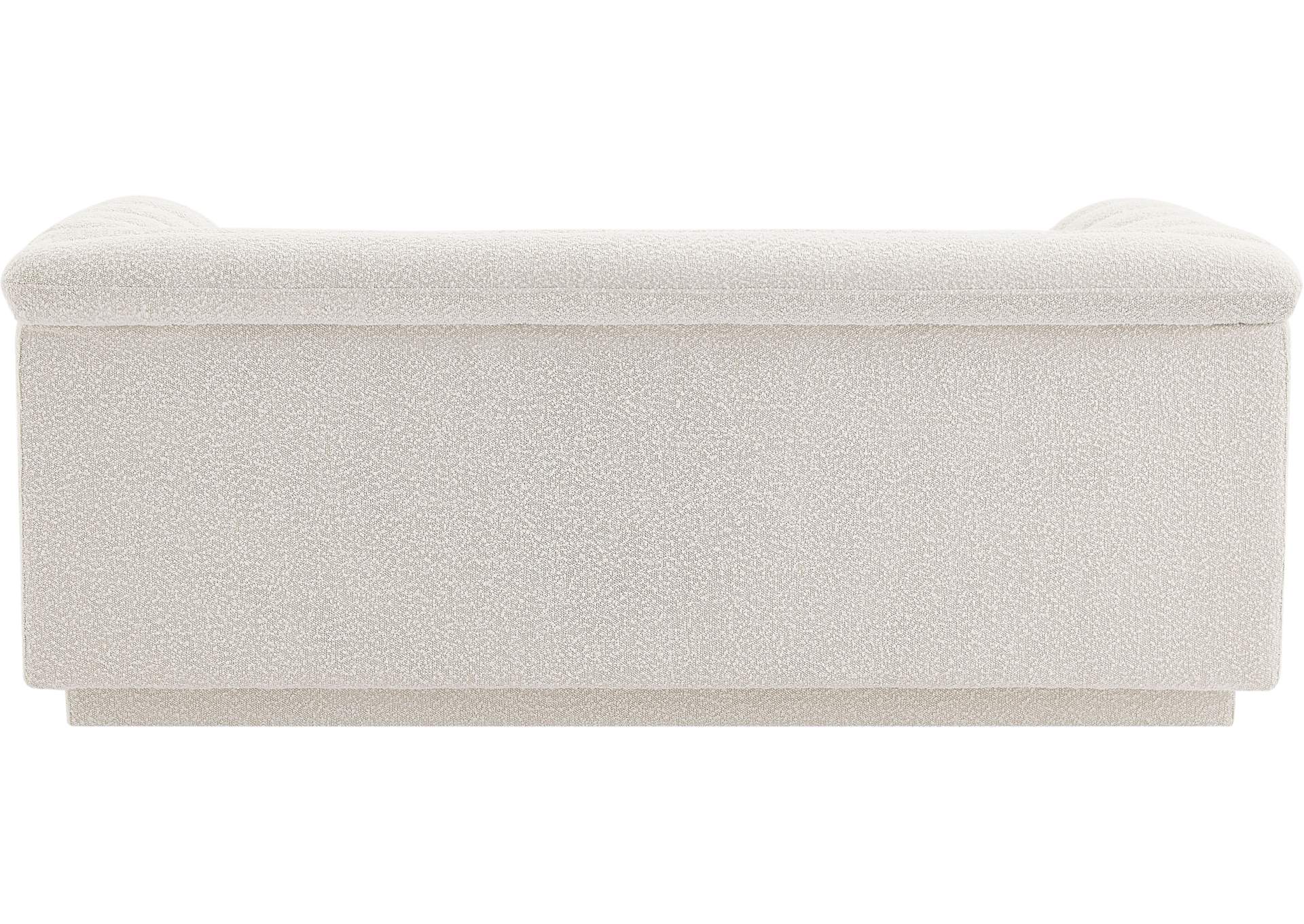 Cascade Cream Boucle Fabric Loveseat