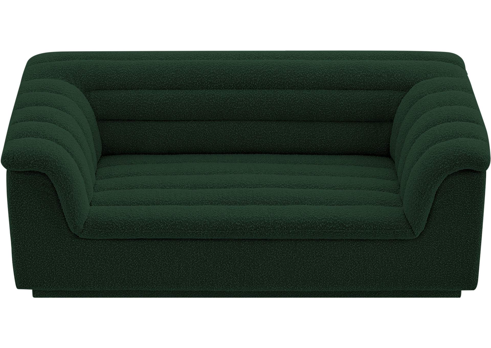 Cascade Green Boucle Fabric Loveseat