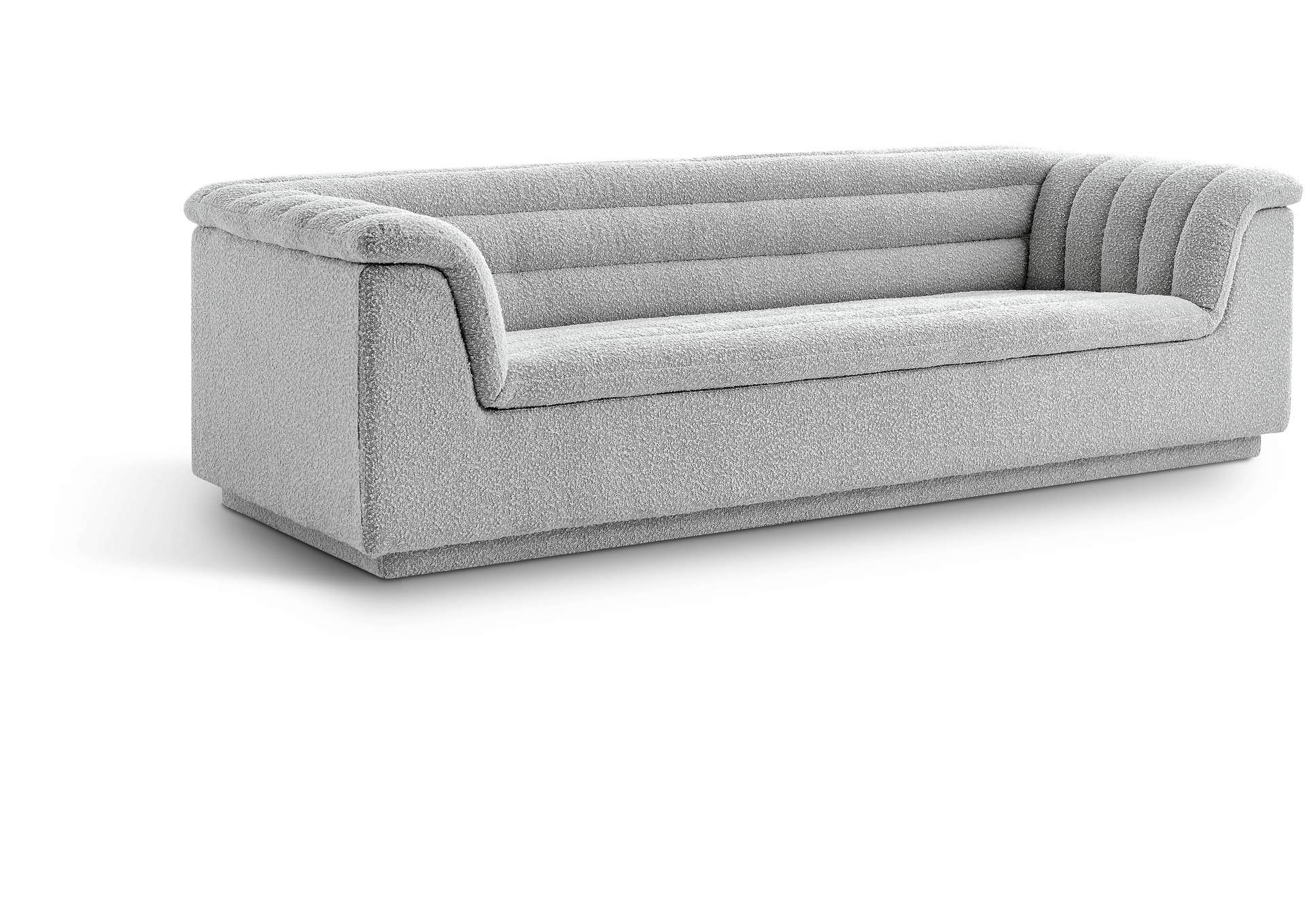Cascade Grey Boucle Fabric Sofa