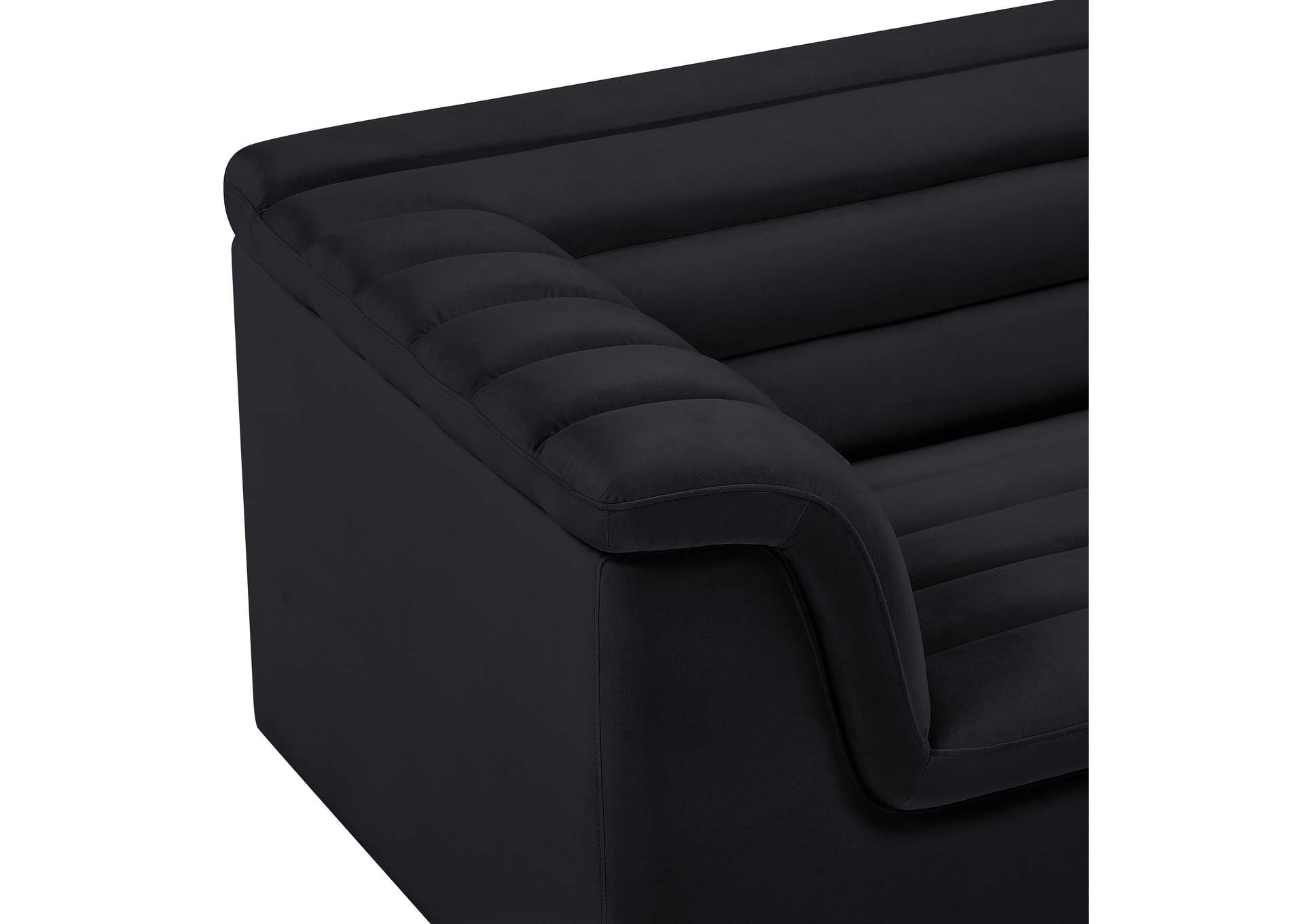 Cascade Black Velvet Fabric Chair