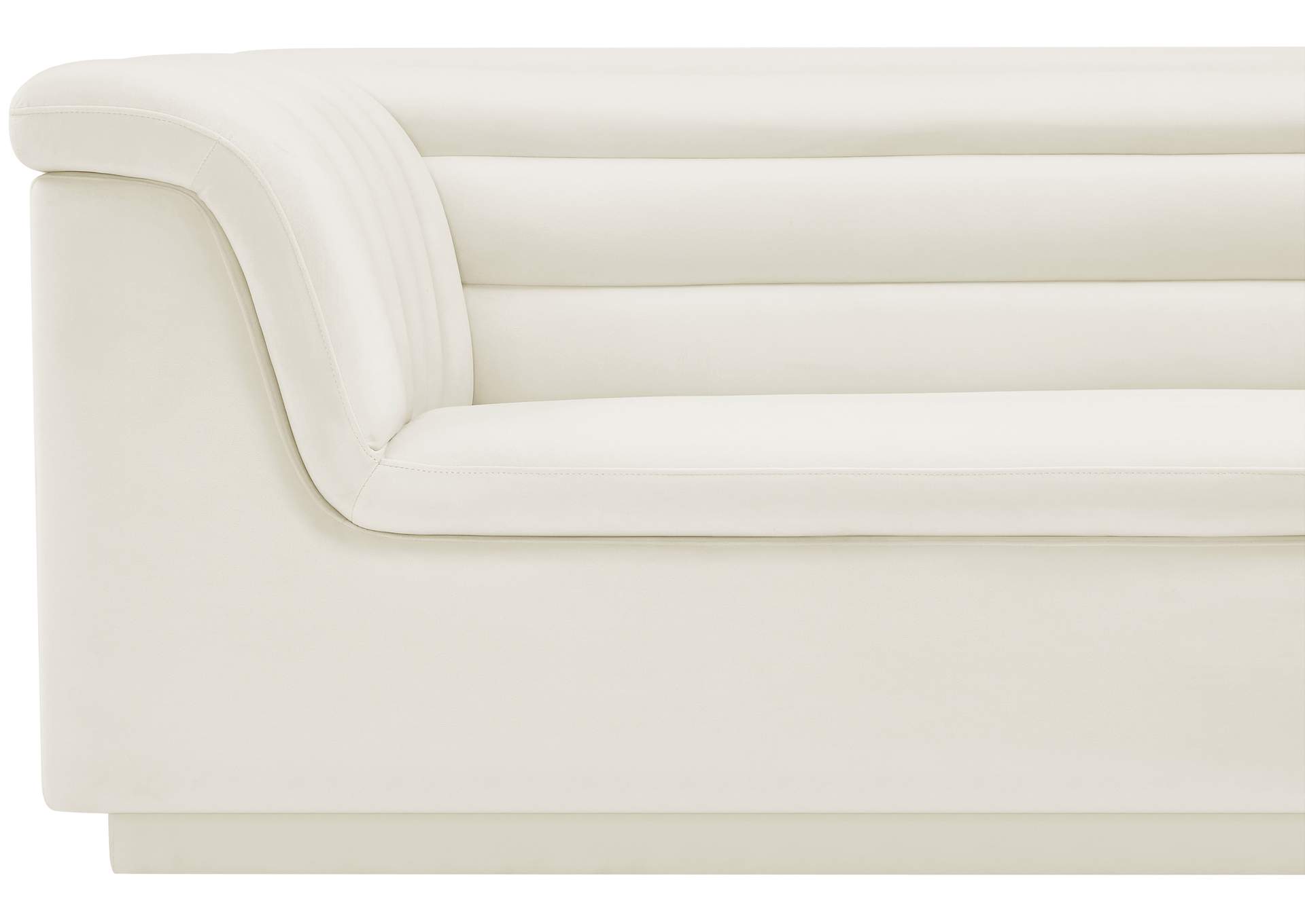 Cascade Cream Velvet Fabric Loveseat image 11