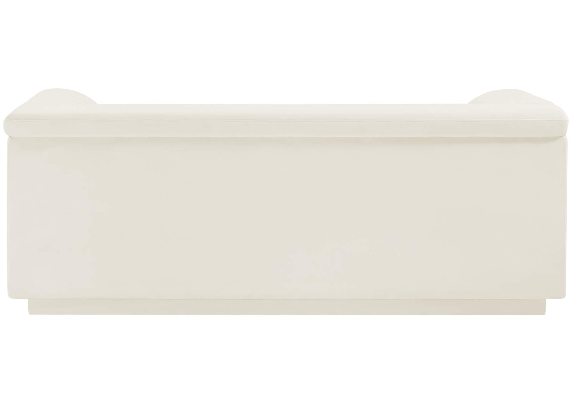 Cascade Cream Velvet Fabric Loveseat image 18