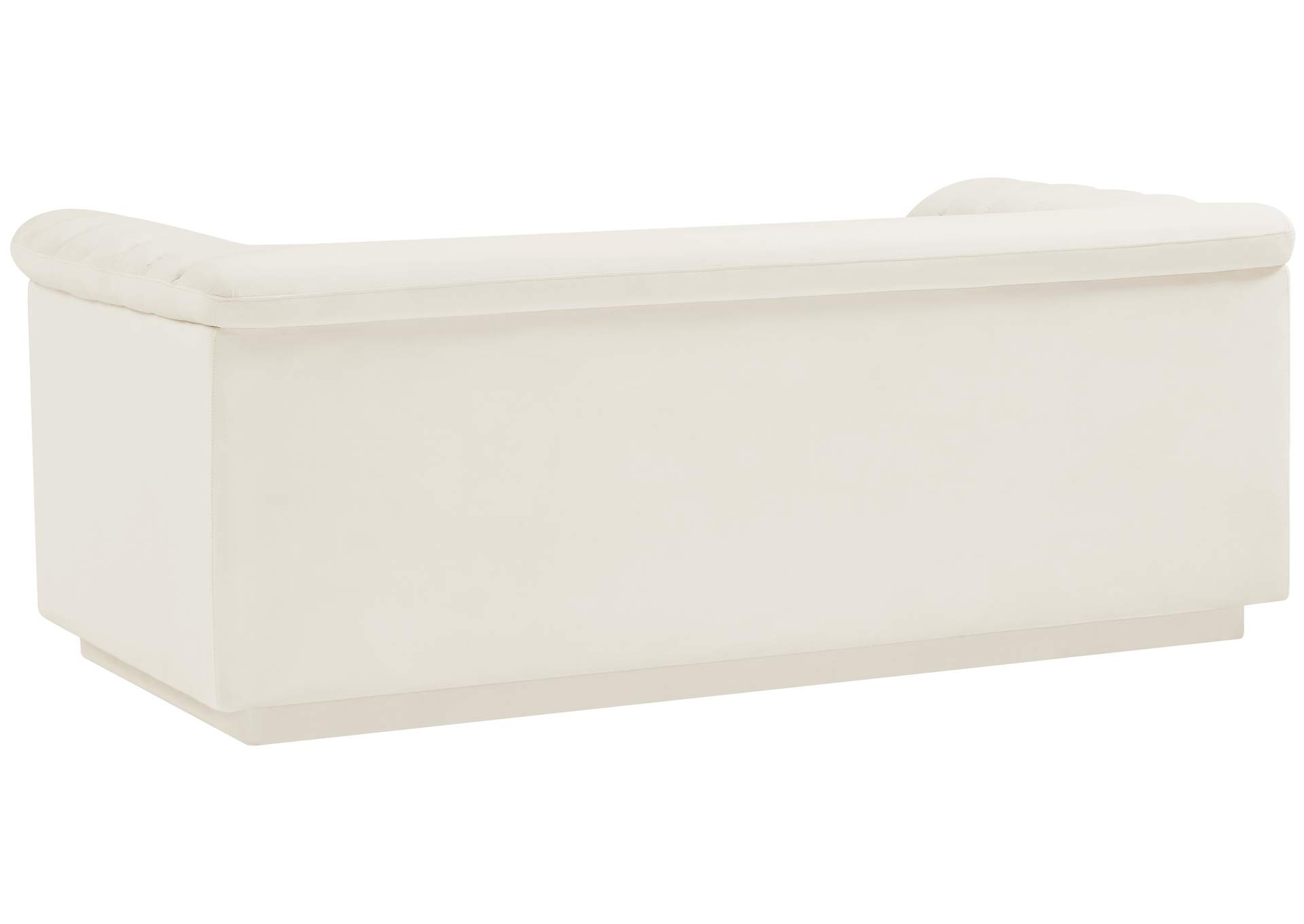 Cascade Cream Velvet Fabric Loveseat image 17