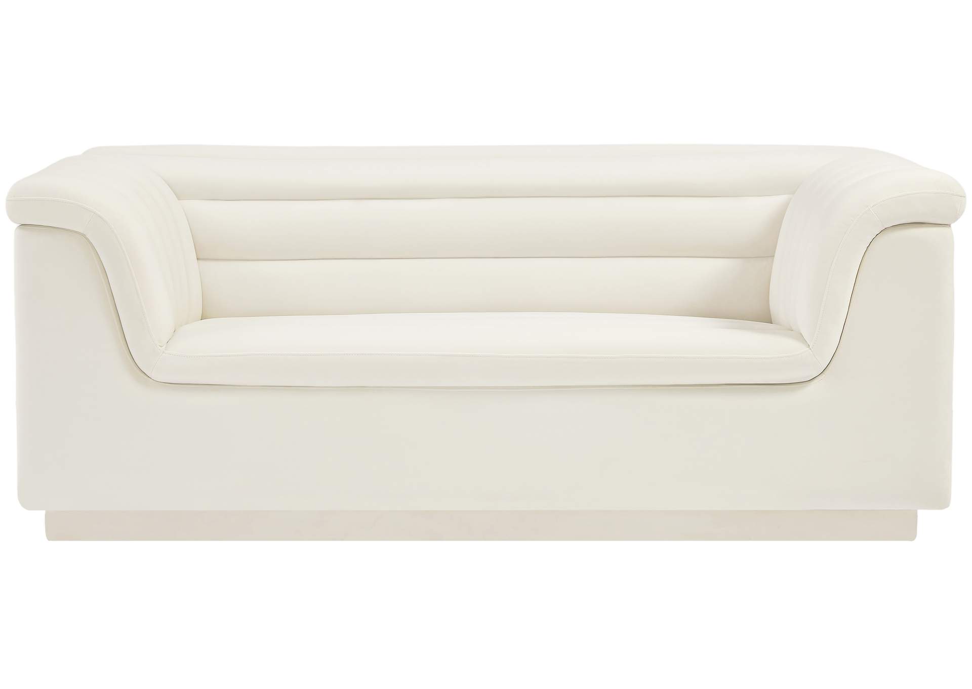 Cascade Cream Velvet Fabric Loveseat image 16