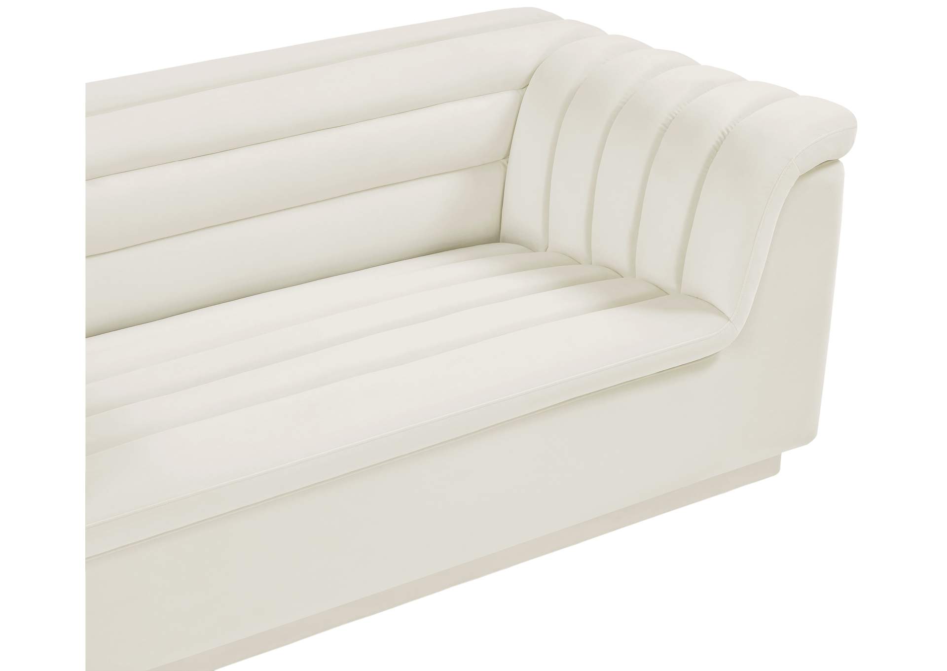 Cascade Cream Velvet Fabric Loveseat image 13