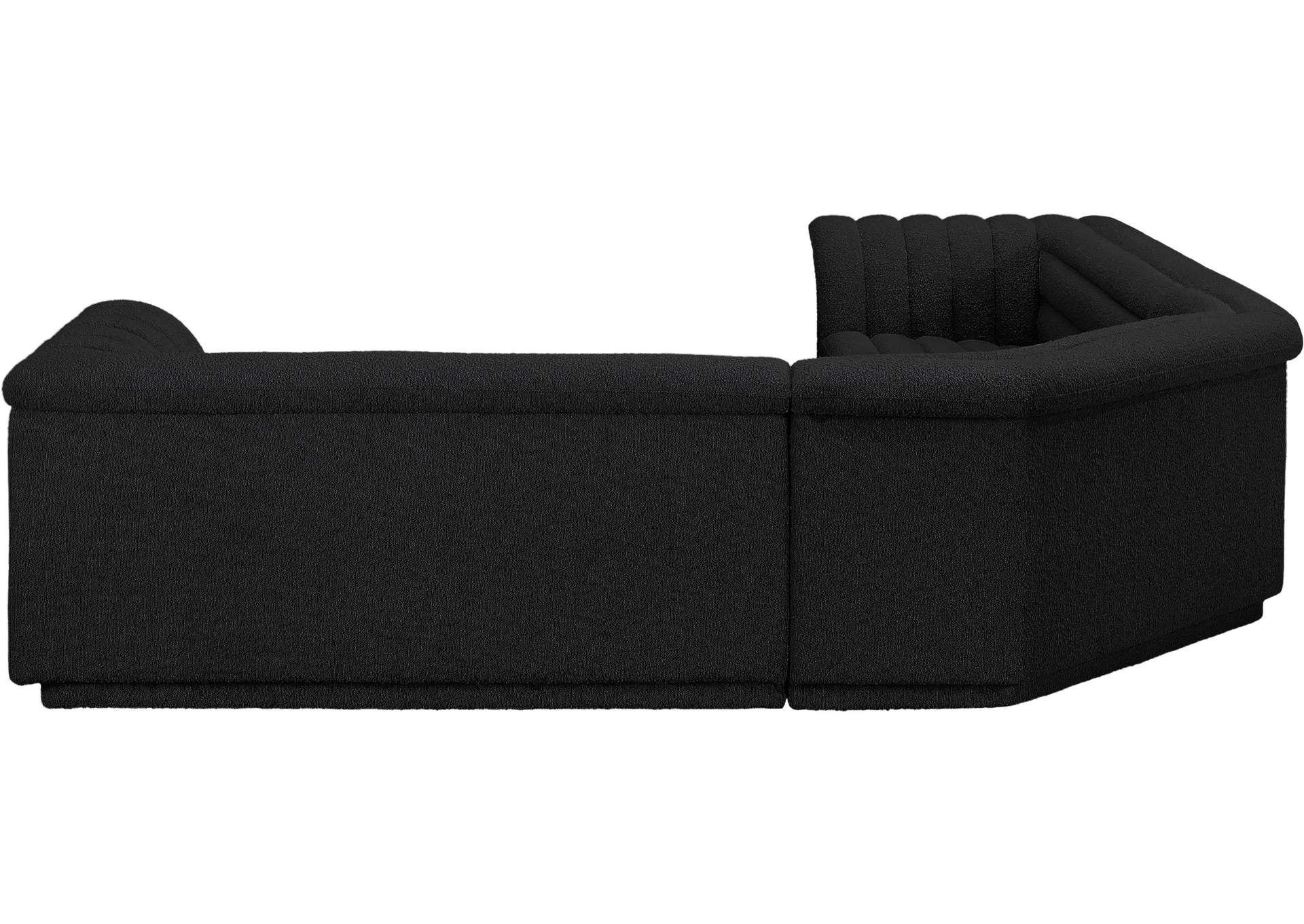 Cascade Black Boucle Fabric Modular Sectional