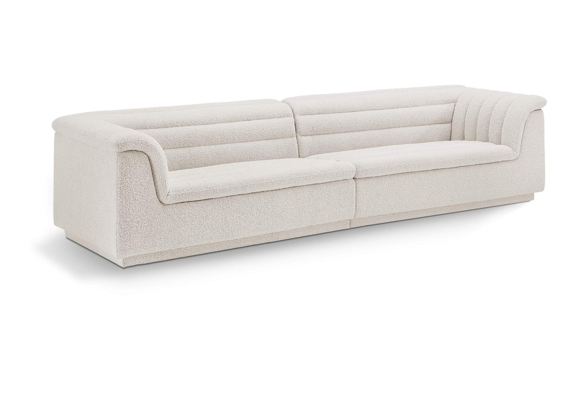 Cascade Cream Boucle Fabric Modular Sofa
