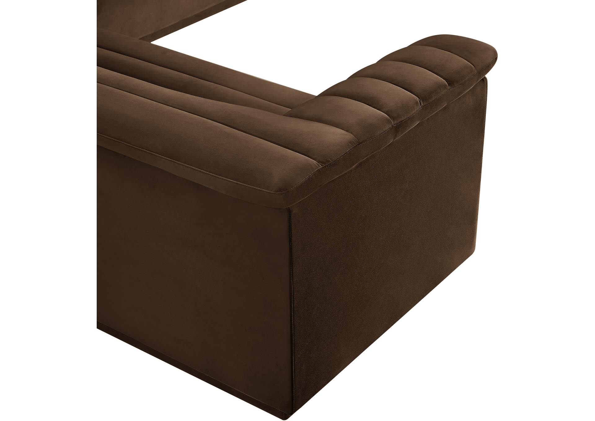 Cascade Brown Velvet Fabric Modular Sectional