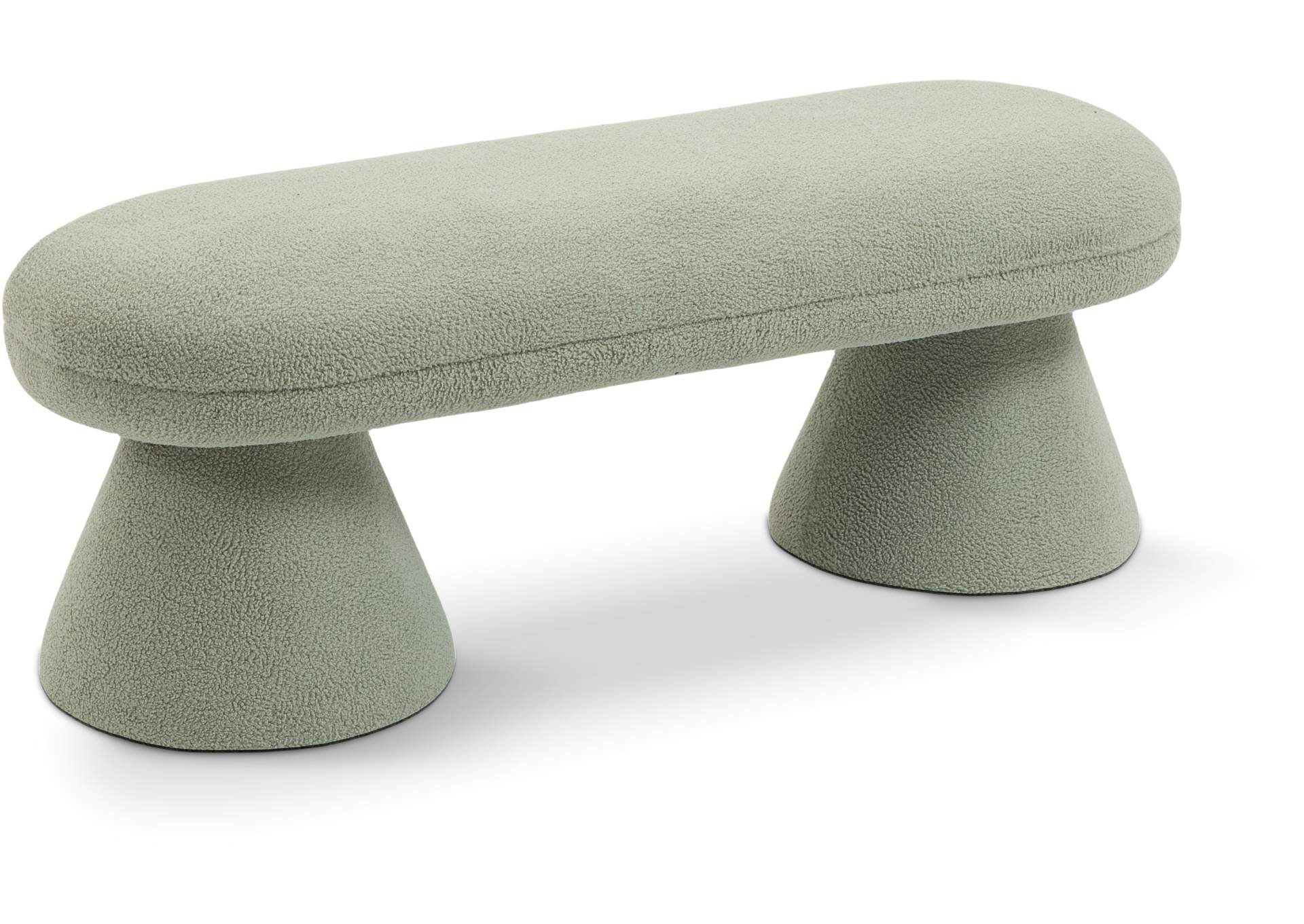 Drum Mint Faux Shearling Teddy Fabric Bench