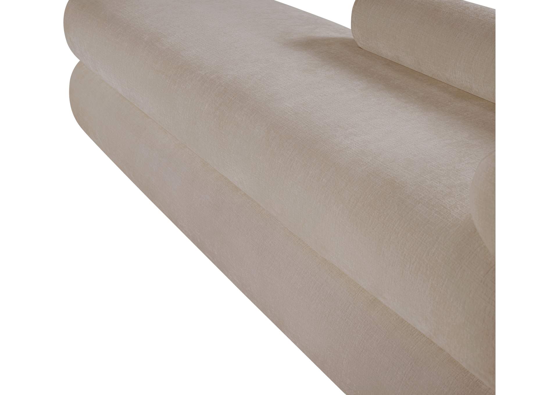 Kennedy Beige Chenille Fabric Bench image 12