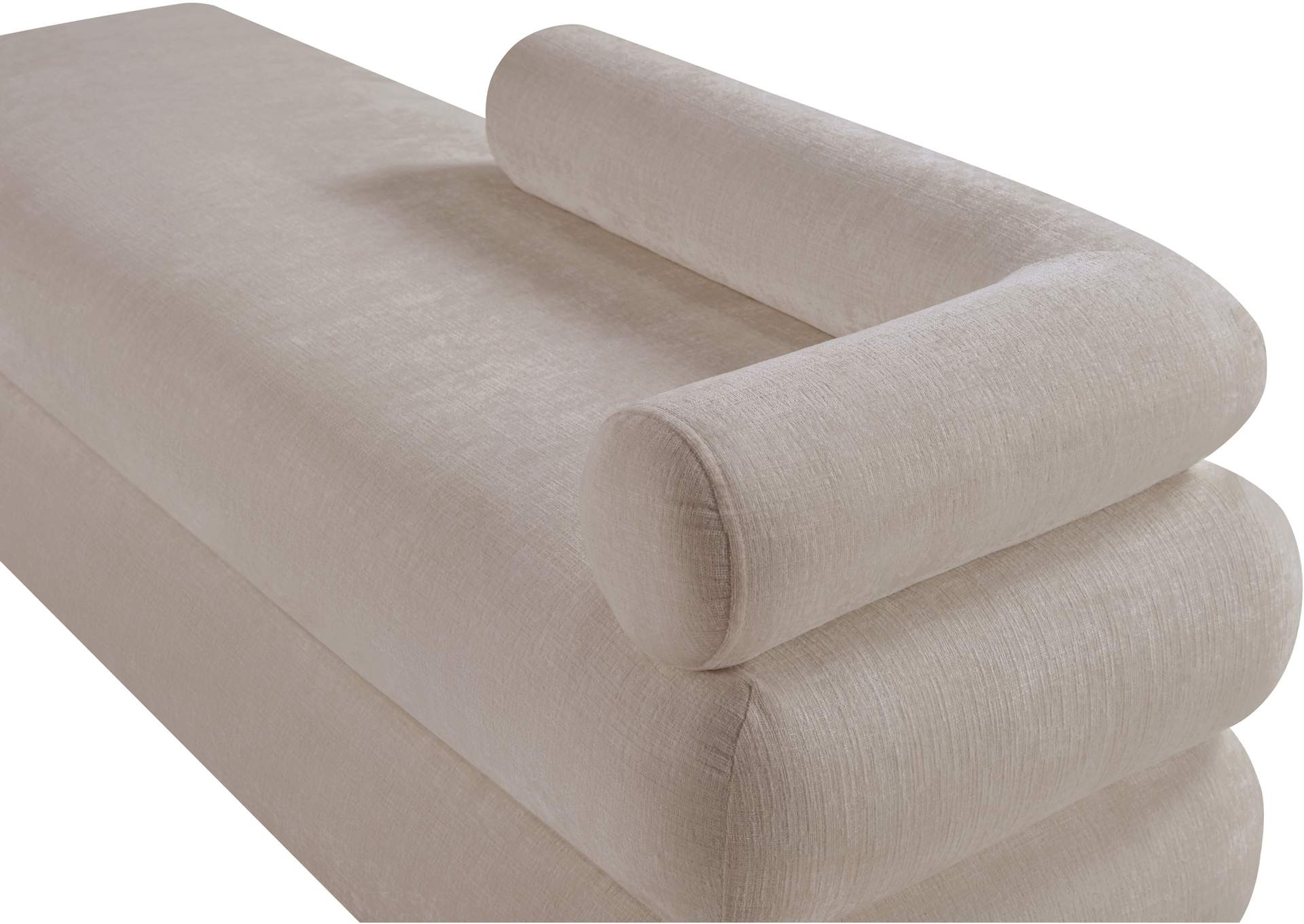Kennedy Beige Chenille Fabric Bench image 10