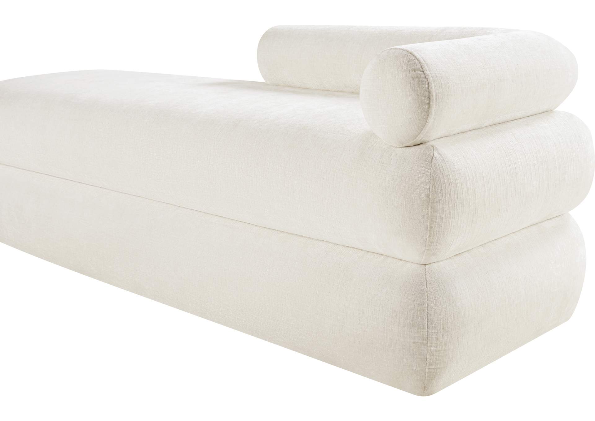 Kennedy Cream Chenille Fabric Bench