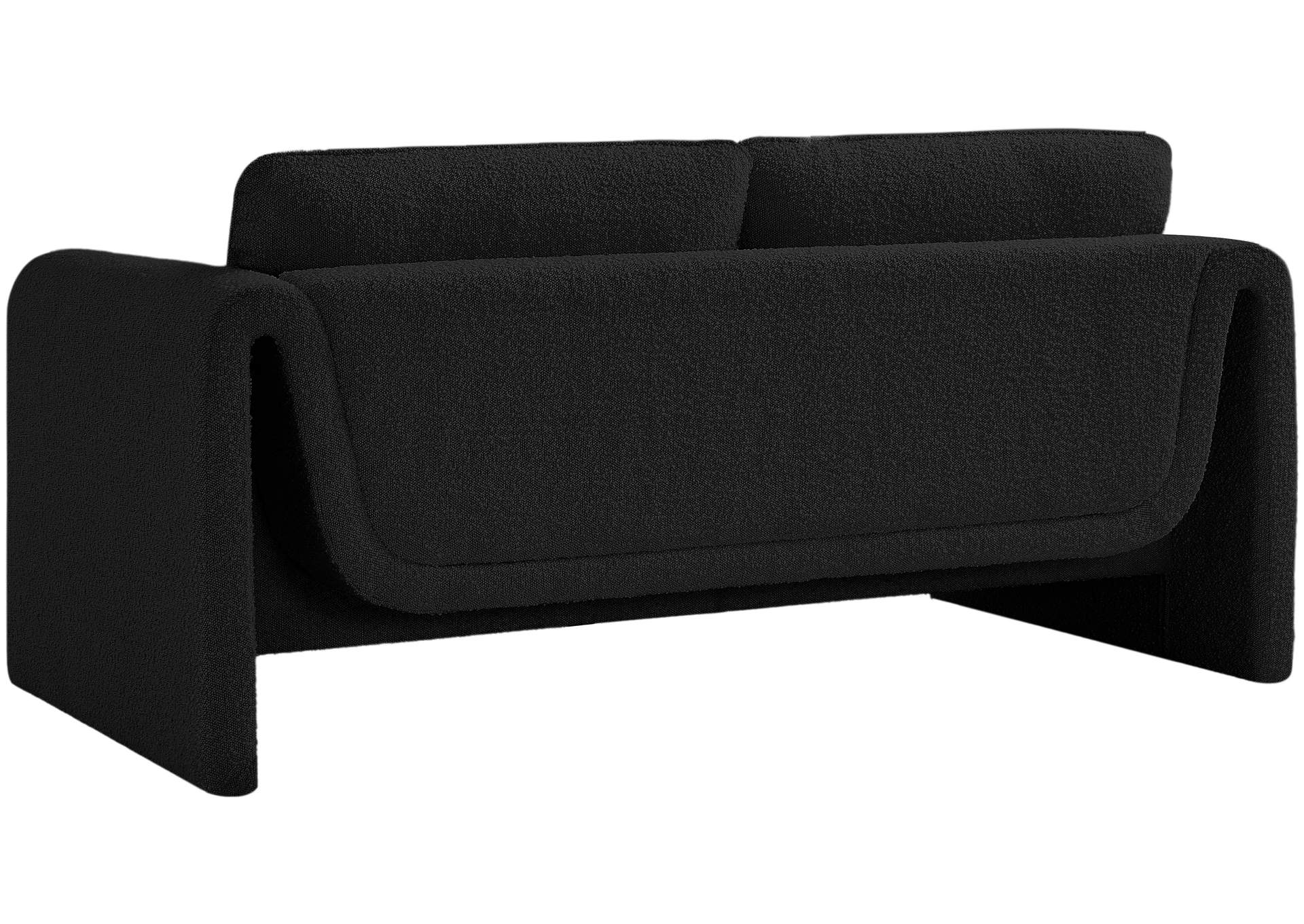 Stylus Black Boucle Fabric Loveseat