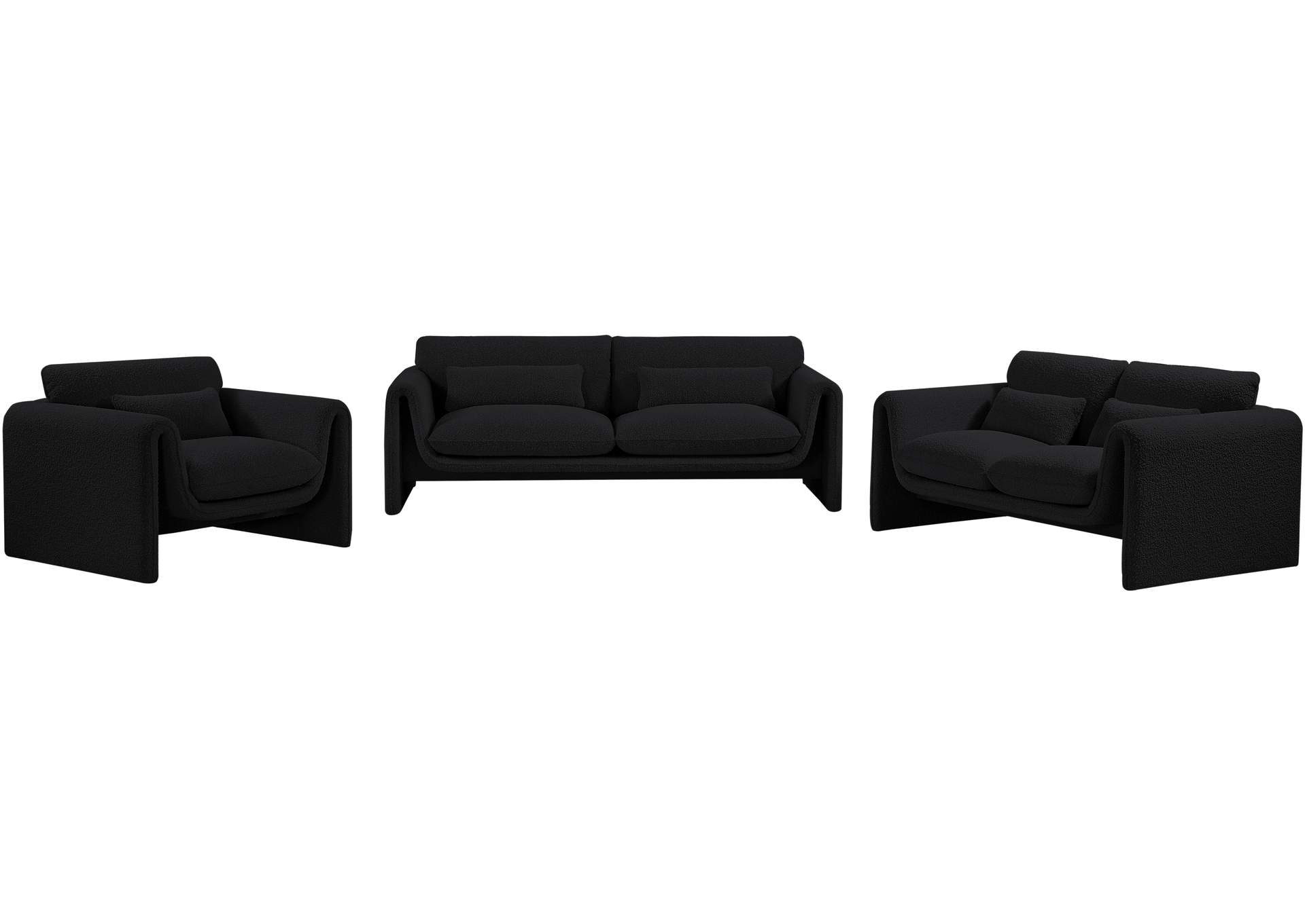 Stylus Black Boucle Fabric Sofa