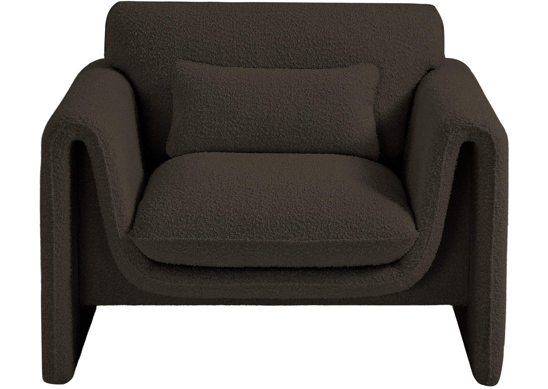 Stylus Brown Boucle Fabric Chair