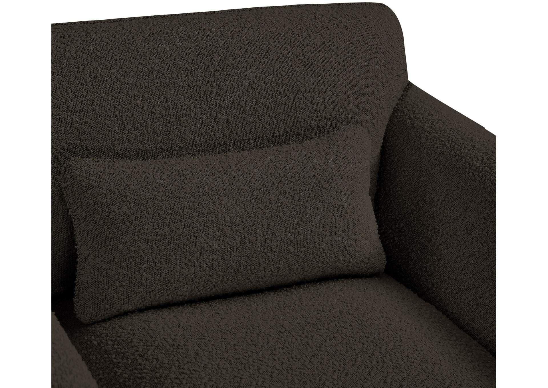 Stylus Brown Boucle Fabric Loveseat
