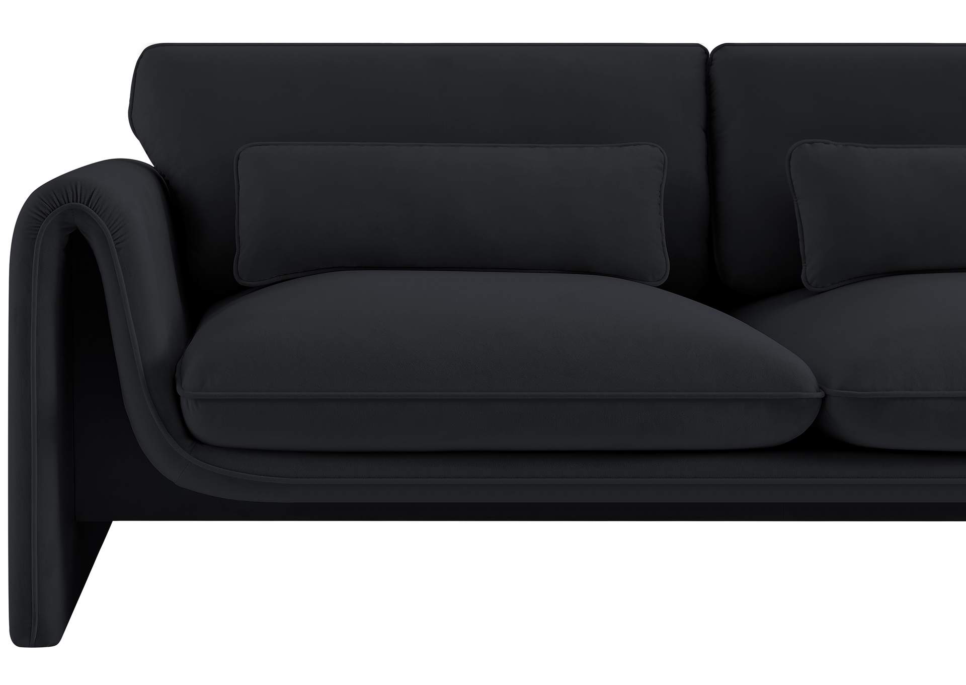 Sloan Black Velvet Fabric Sofa
