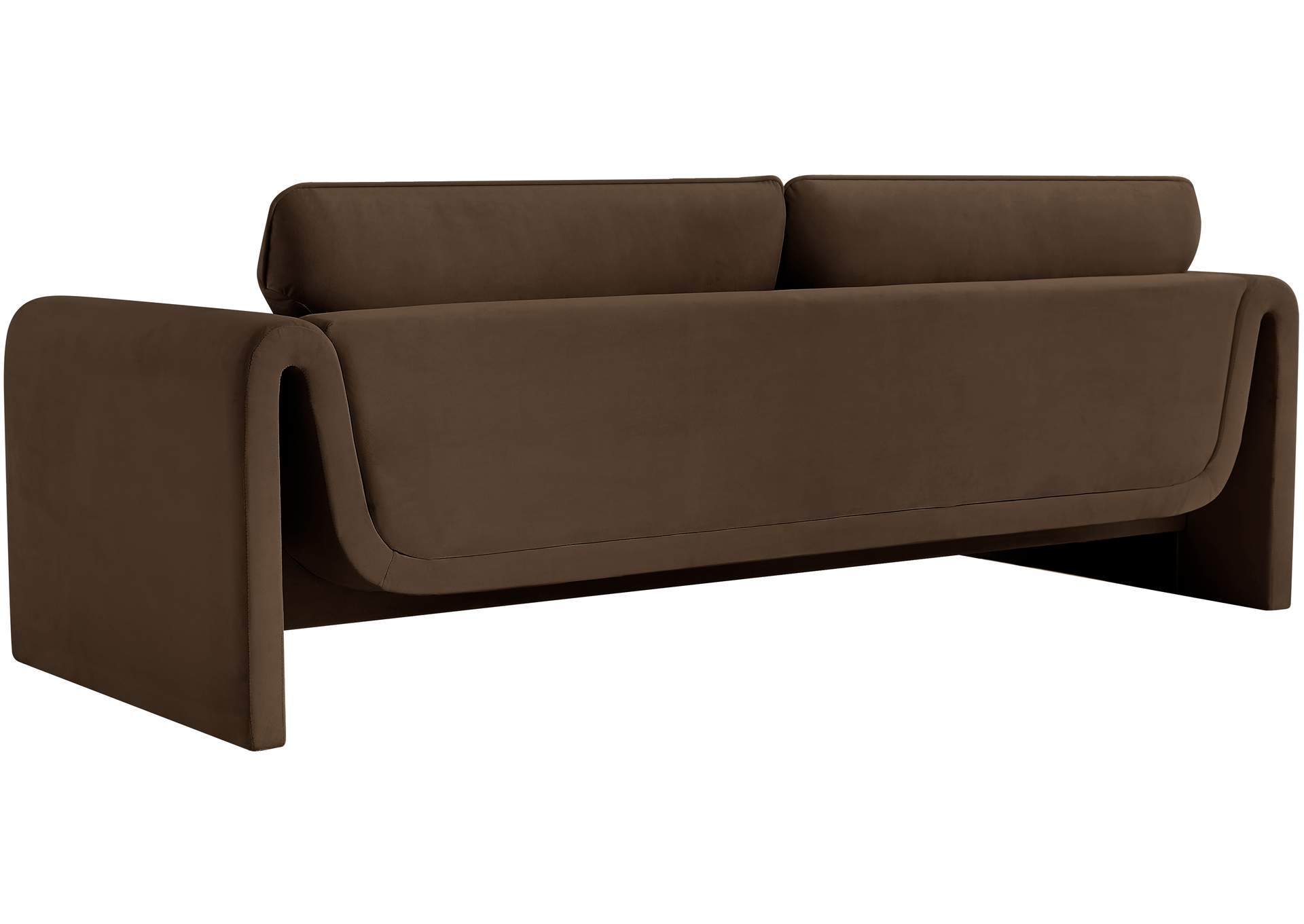 Sloan Brown Velvet Fabric Sofa