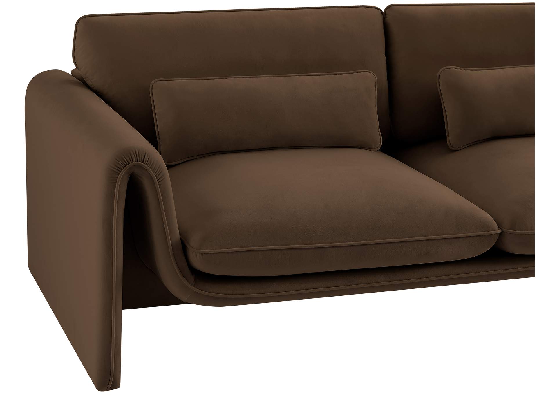 Sloan Brown Velvet Fabric Sofa