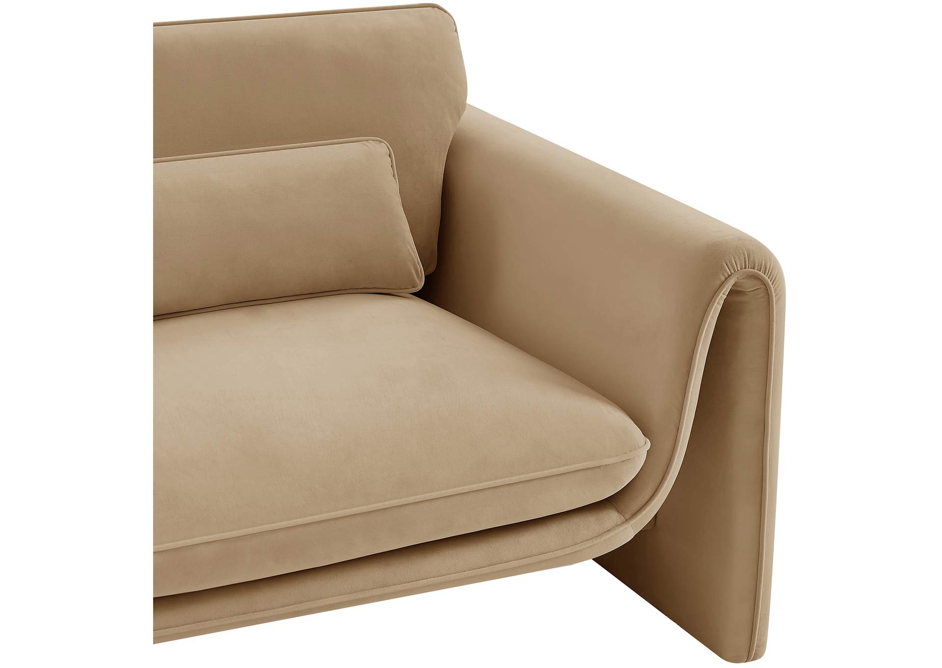 Sloan Camel Velvet Fabric Chair
