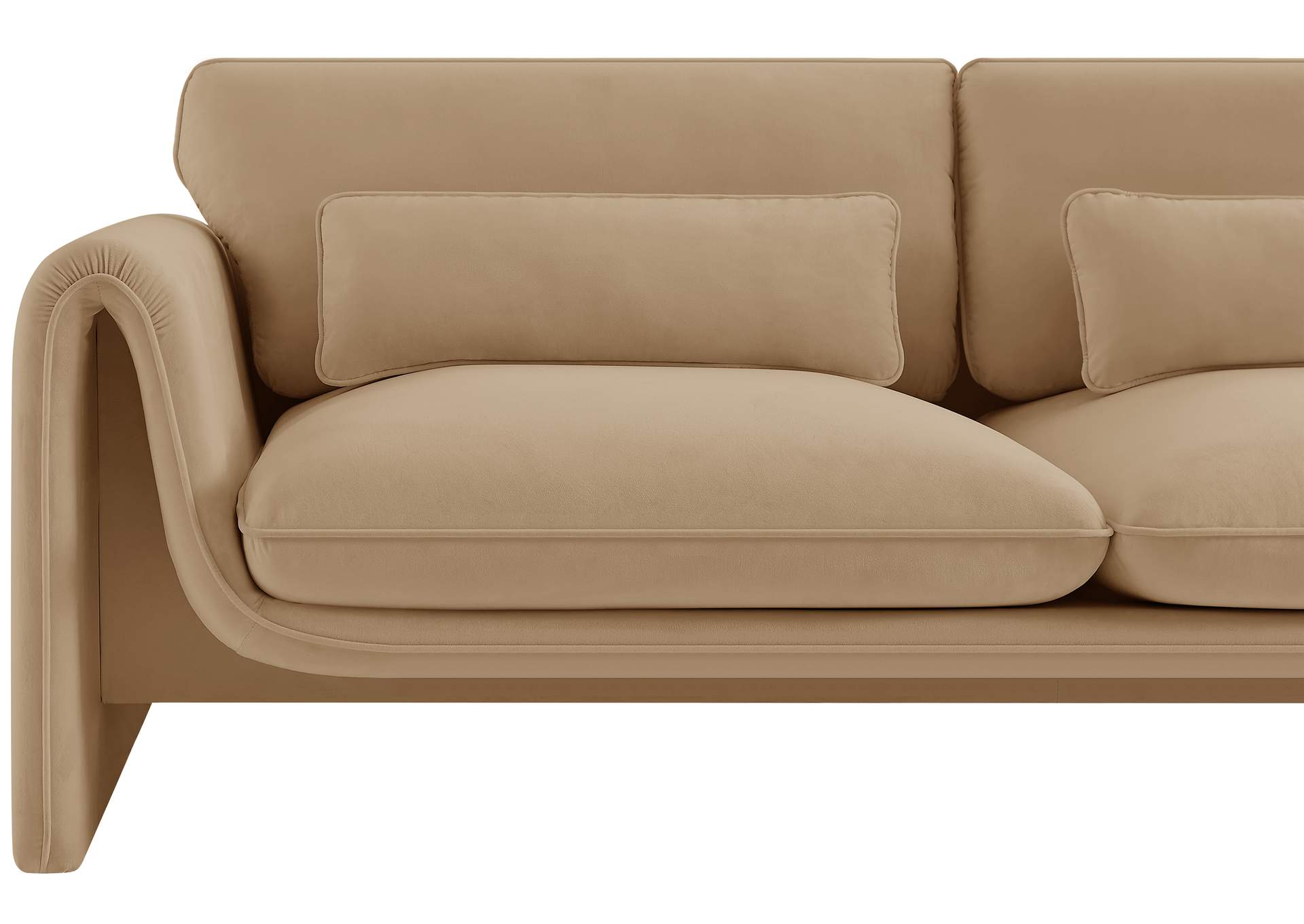Sloan Camel Velvet Fabric Sofa