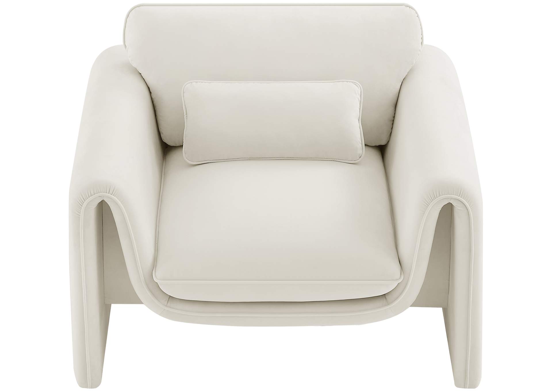 Sloan Cream Velvet Fabric Chair